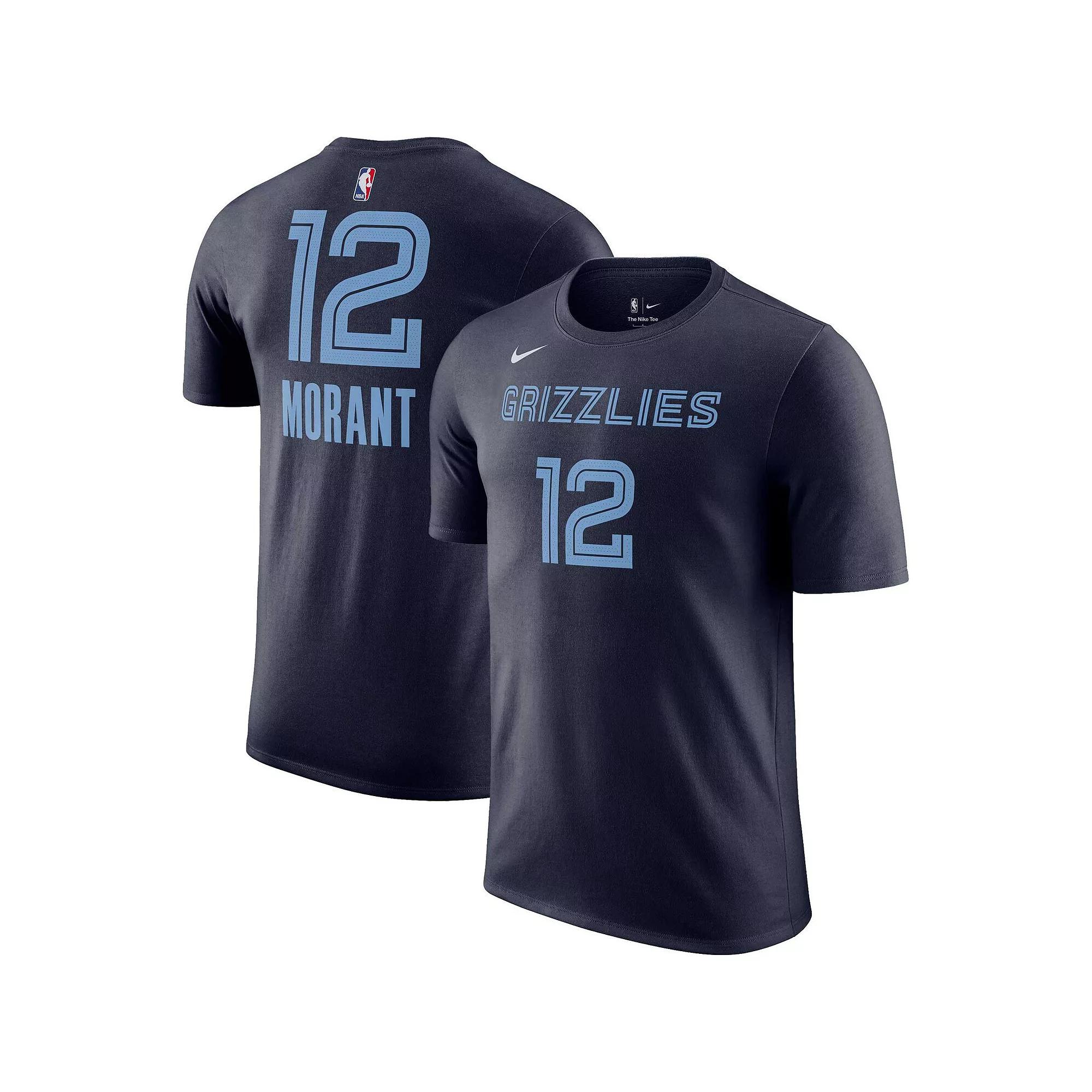 Men's Nike Ja Morant Navy Memphis Grizzlies Icon 2022/23 Name & Number T-Shirt,  Product Image