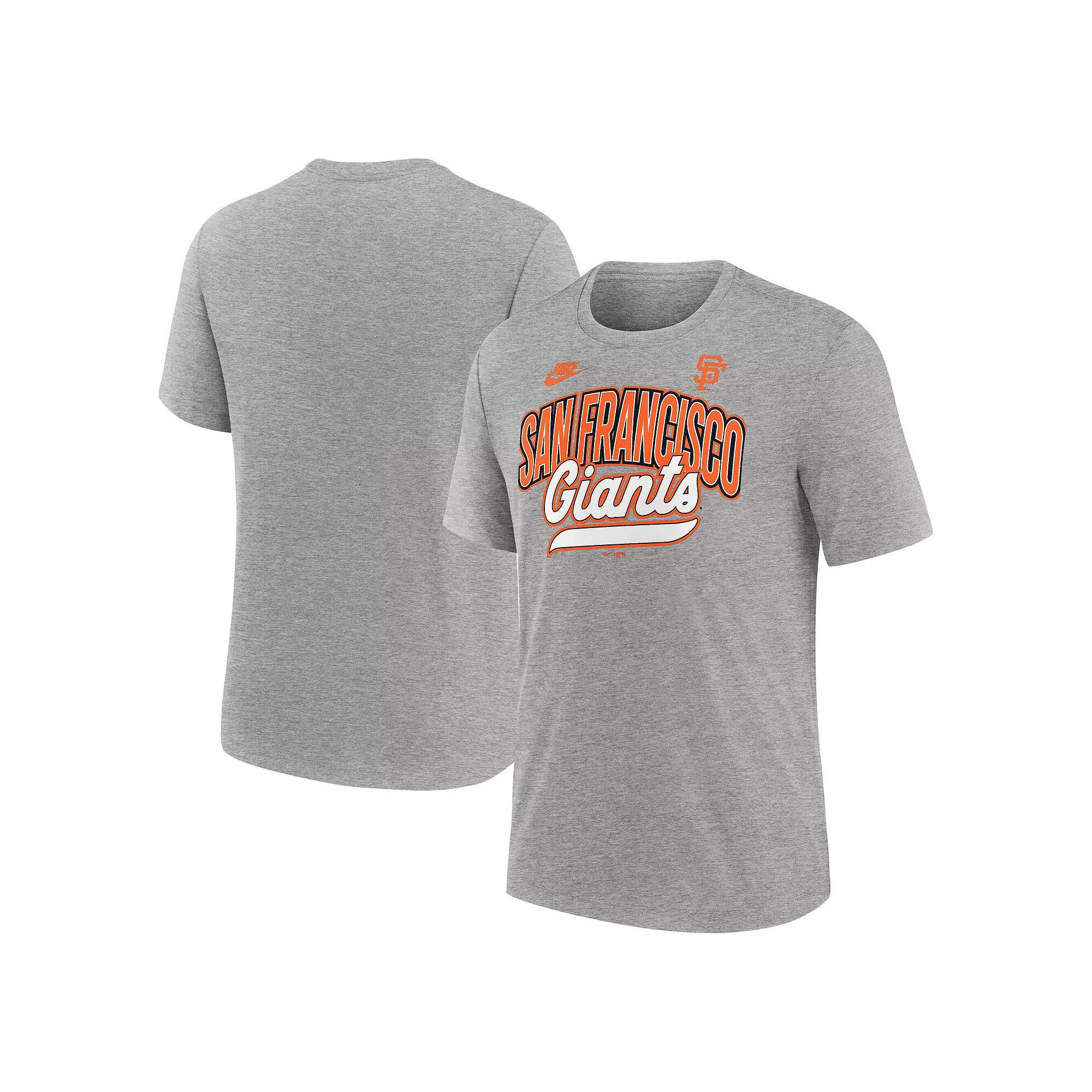 Men's Nike Heather Gray San Francisco Giants Cooperstown Collection Retro Tri-Blend T-Shirt,  Product Image