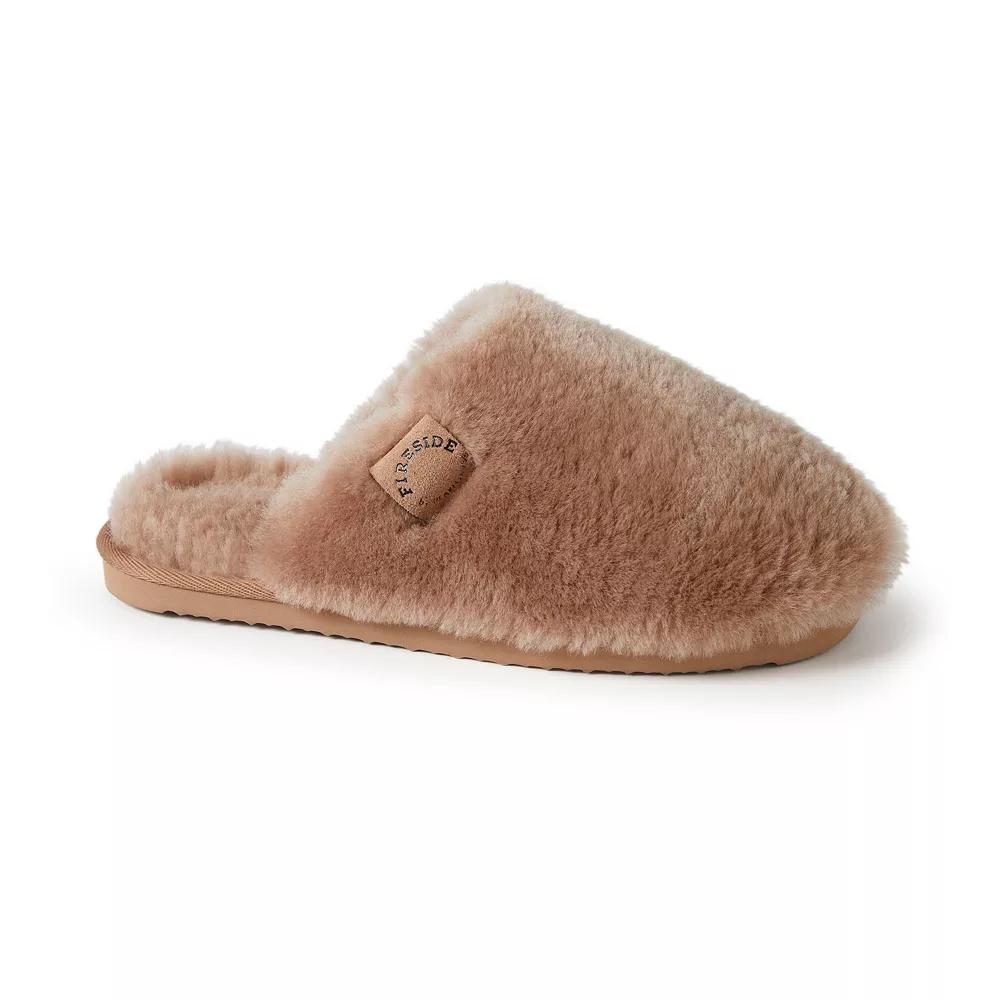 Fireside by Dearfoams Shelly Beach Scuff Womens Slippers Brown Product Image