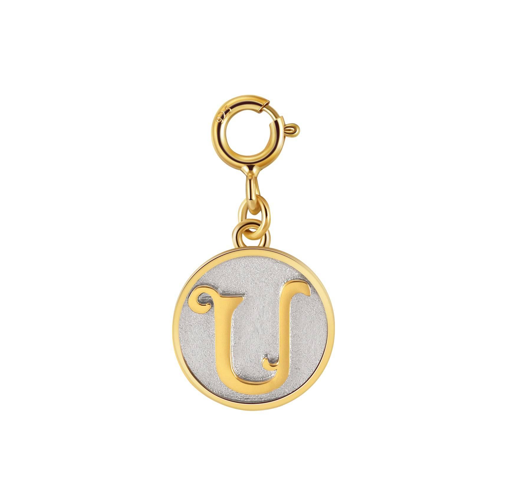 Saints Dainty Fancy Initial Clip on Pendant A-Z Product Image