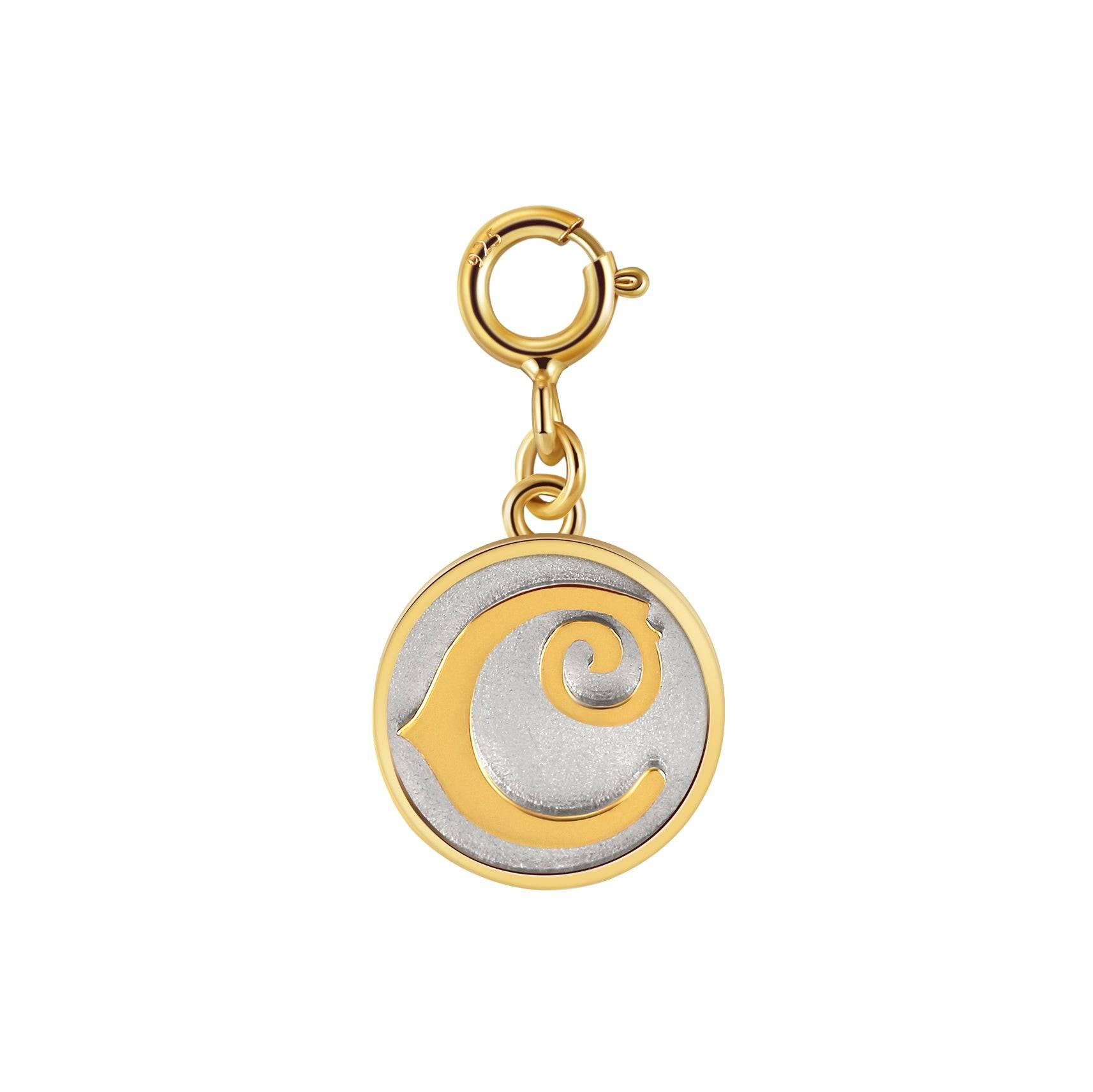 Saints Dainty Fancy Initial Clip on Pendant A-Z Product Image