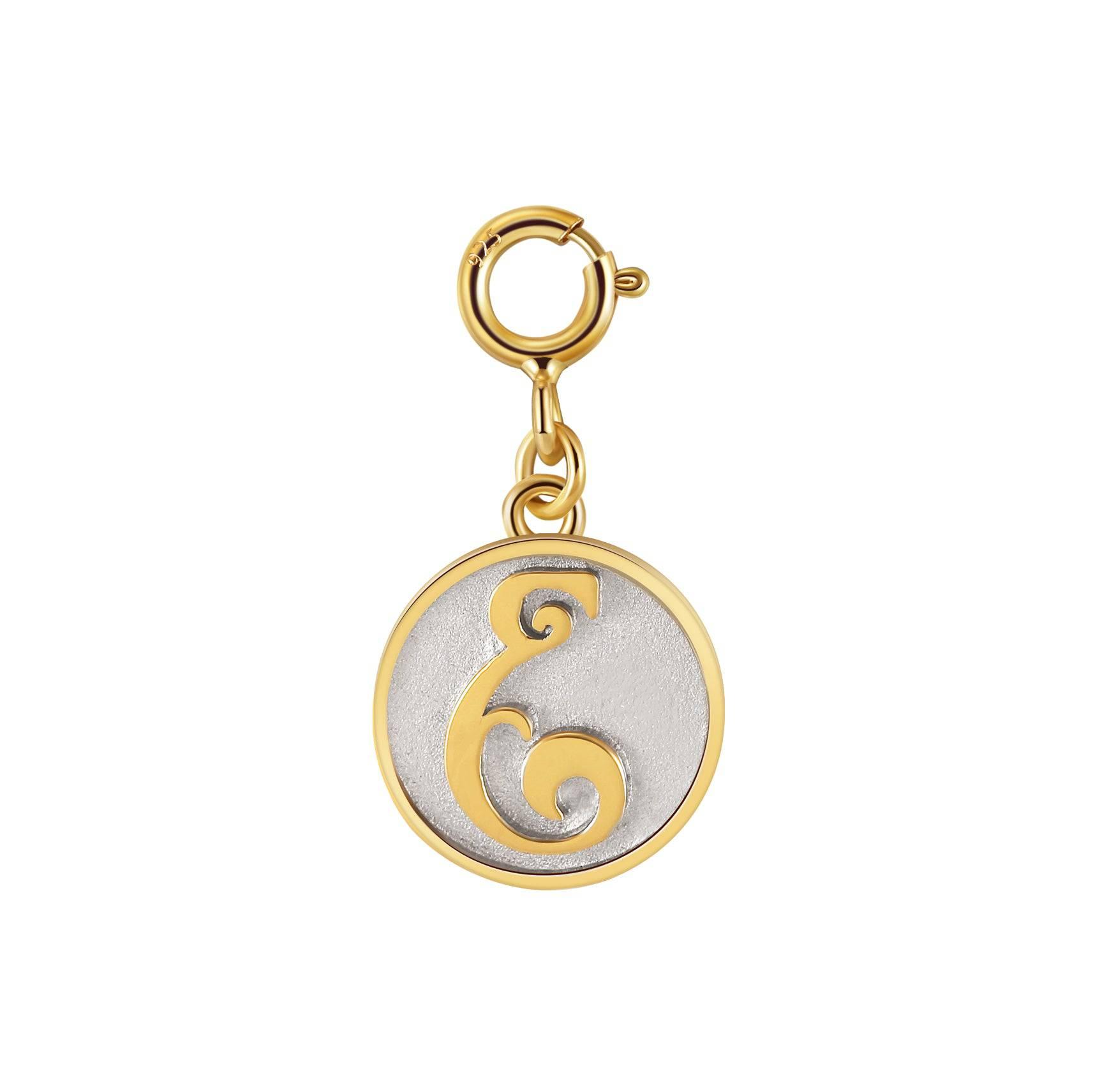 Saints Dainty Fancy Initial Clip on Pendant A-Z Product Image