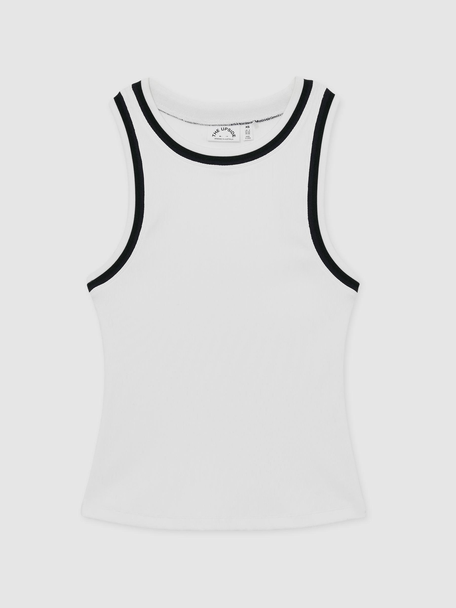 Ribbed Tank Top in White Product Image