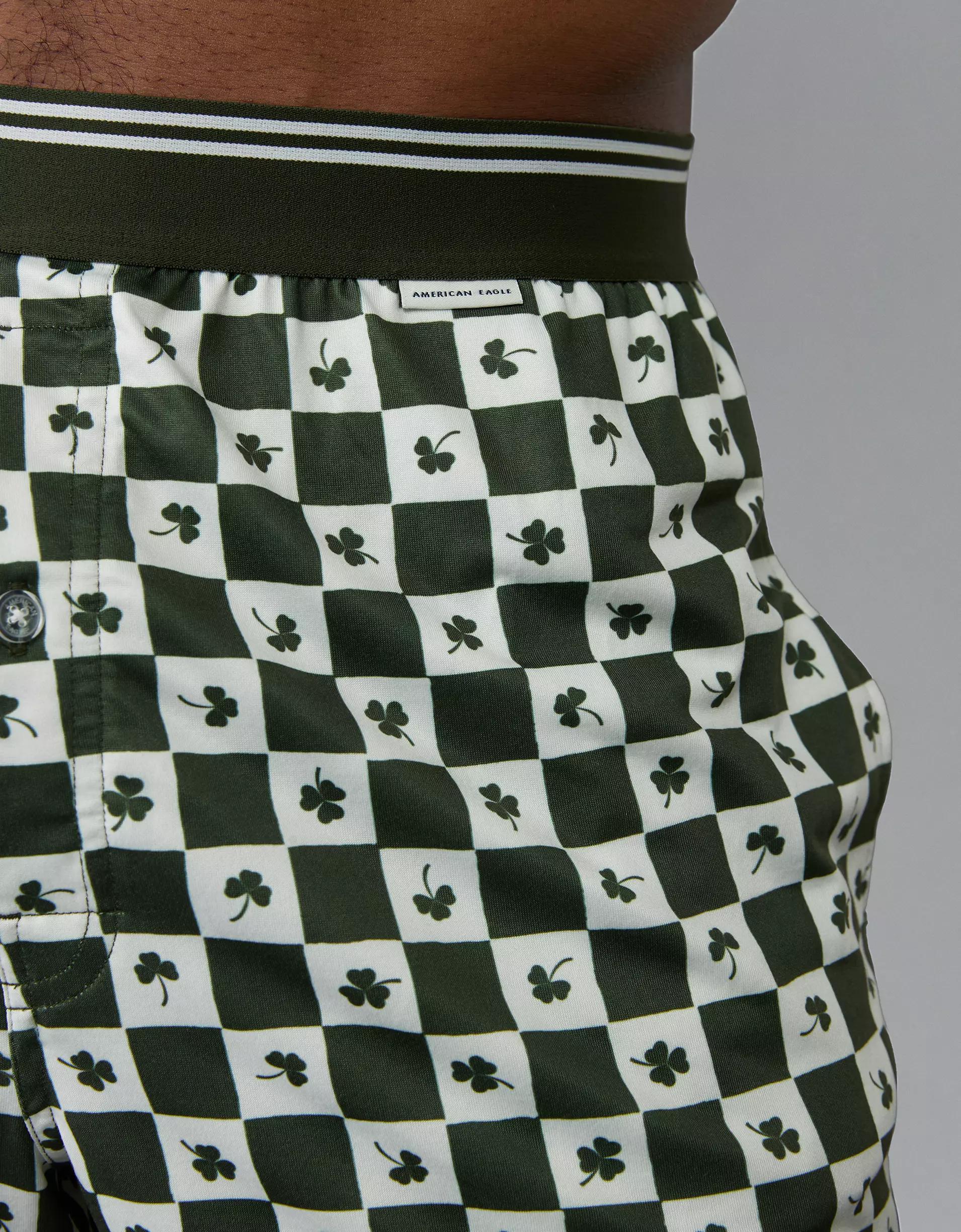 AEO Men's St. Patrick's Day Clover Check Ultra Soft Pocket Boxer Short Product Image