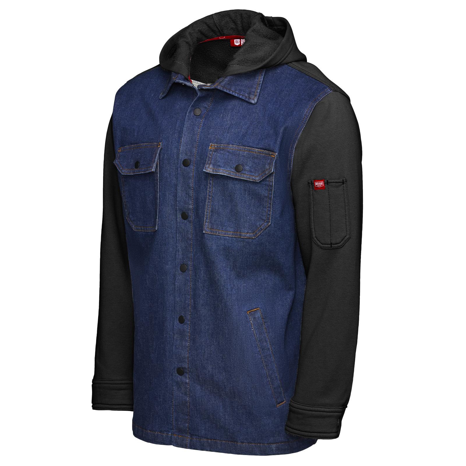 Men’s Denim and Fleece Hooded Shirt Jacket Product Image