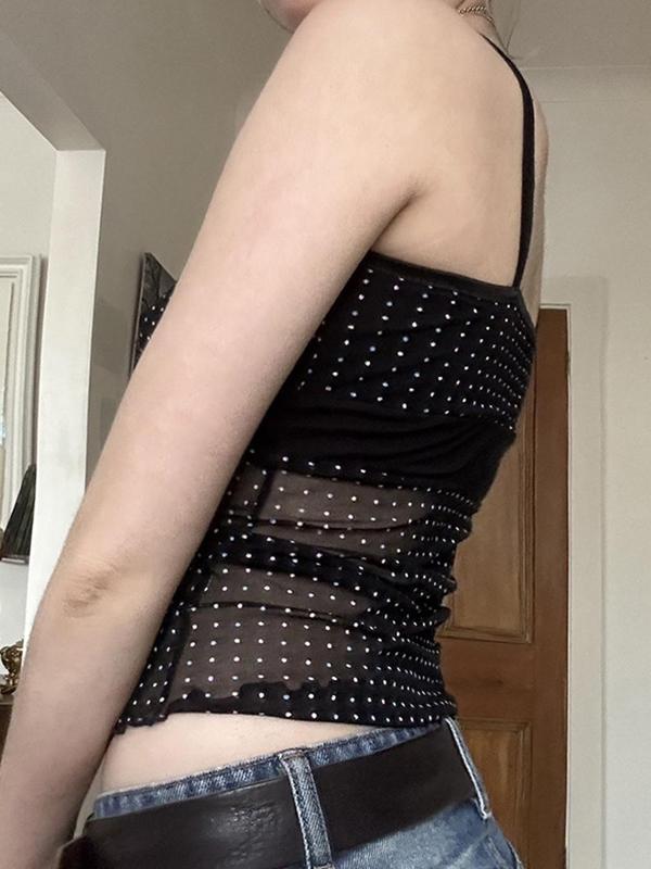 Polka Dot Sexy Backless Cami Top Product Image