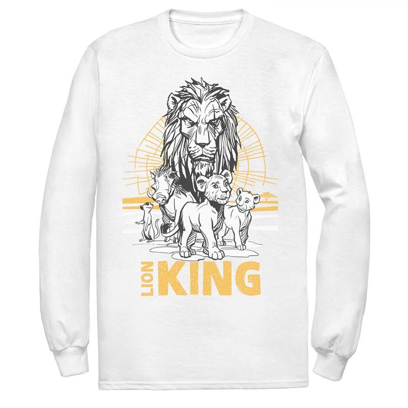 Disney's The Lion King Men's Scar, Simba & Nala Long Sleeve Graphic Tee,  Product Image