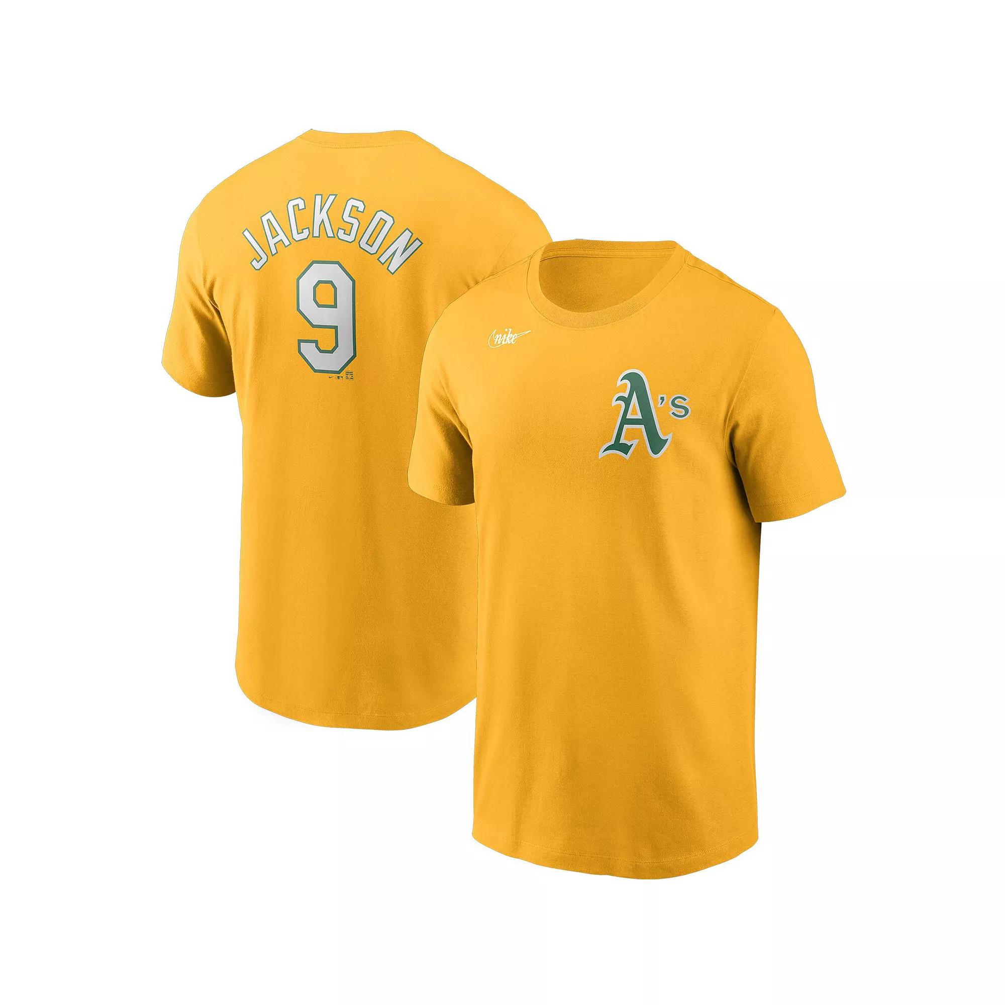 Men's Nike Reggie Jackson Gold Oakland Athletics Cooperstown Collection Name & Number T-Shirt, Size: Small Product Image
