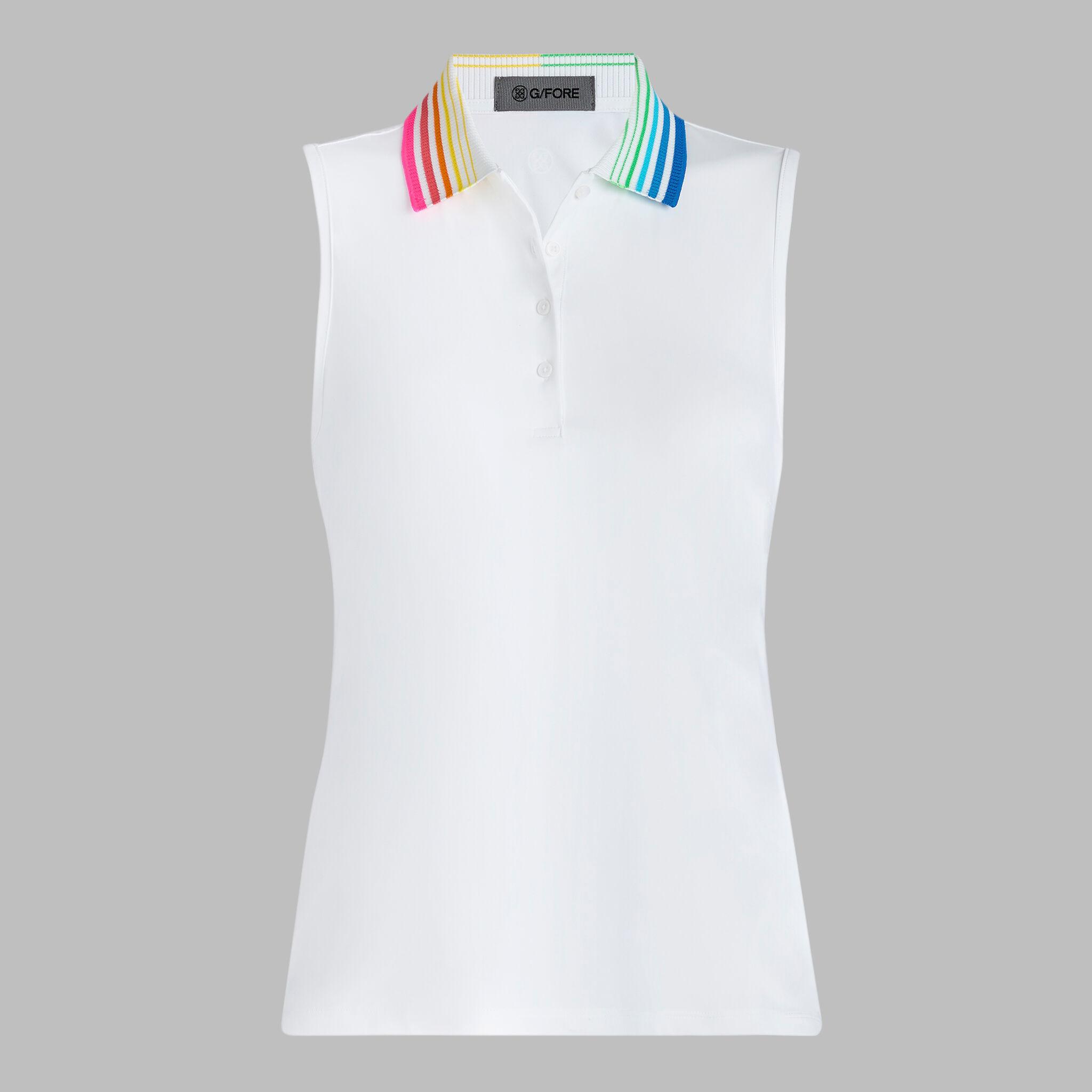 GRADIENT COLLAR SILKY TECH NYLON SLEEVELESS POLO Product Image