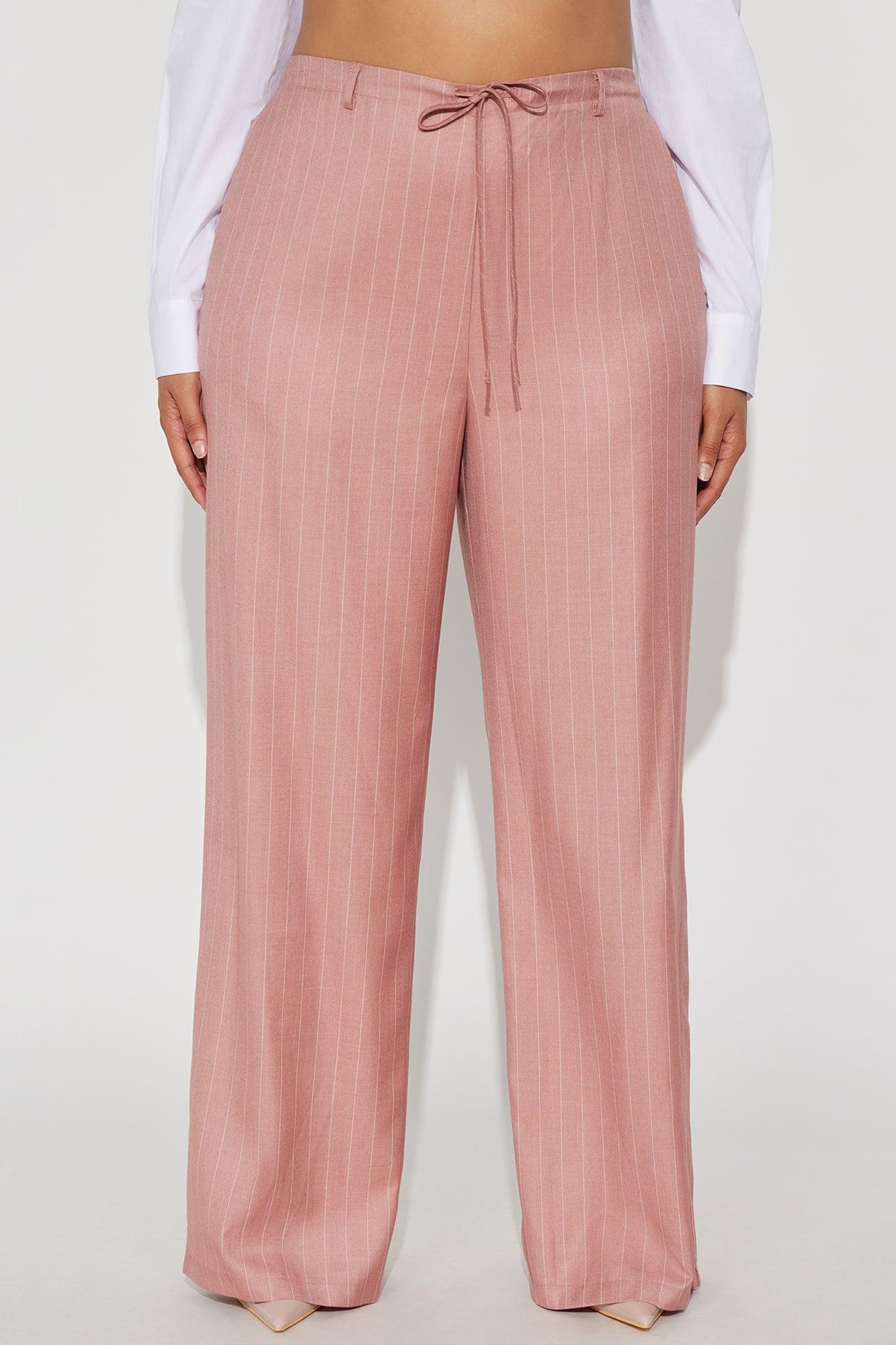 Yessica Pinstripe Wide Leg Trouser - Mauve Female Product Image