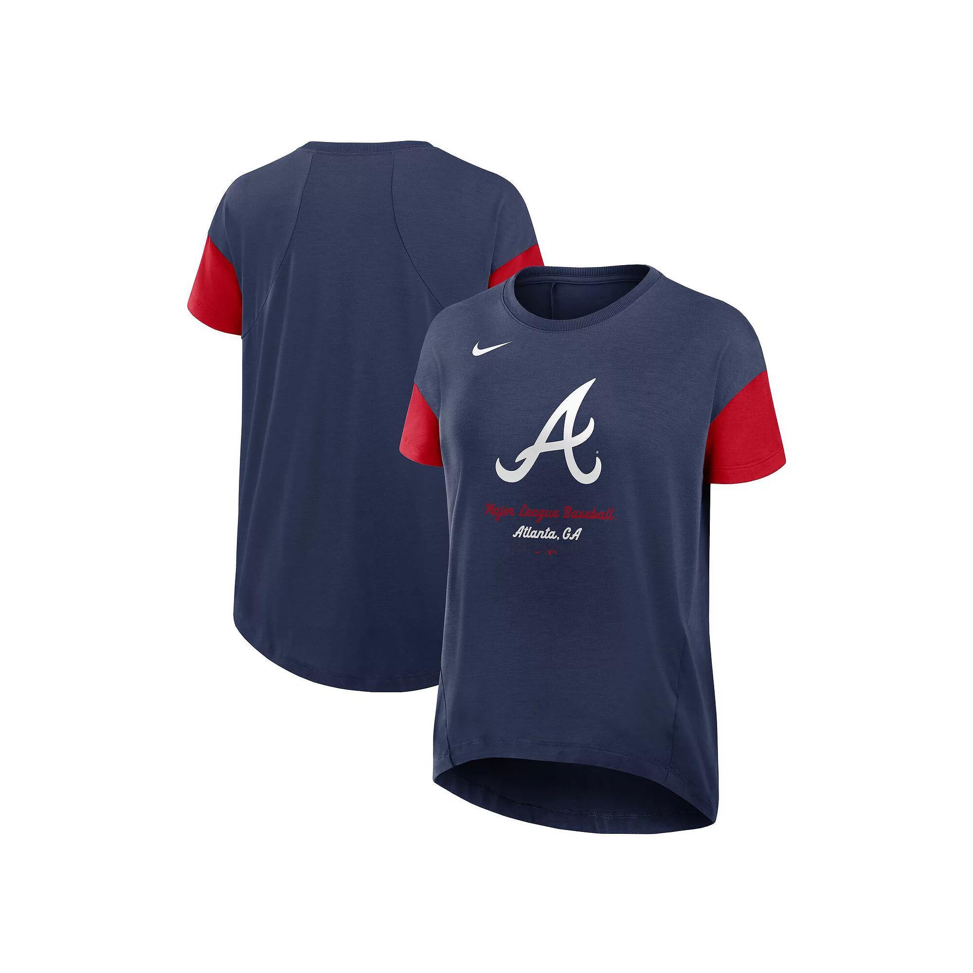 Women's Nike Navy Atlanta Braves Flowy T-Shirt,  Product Image