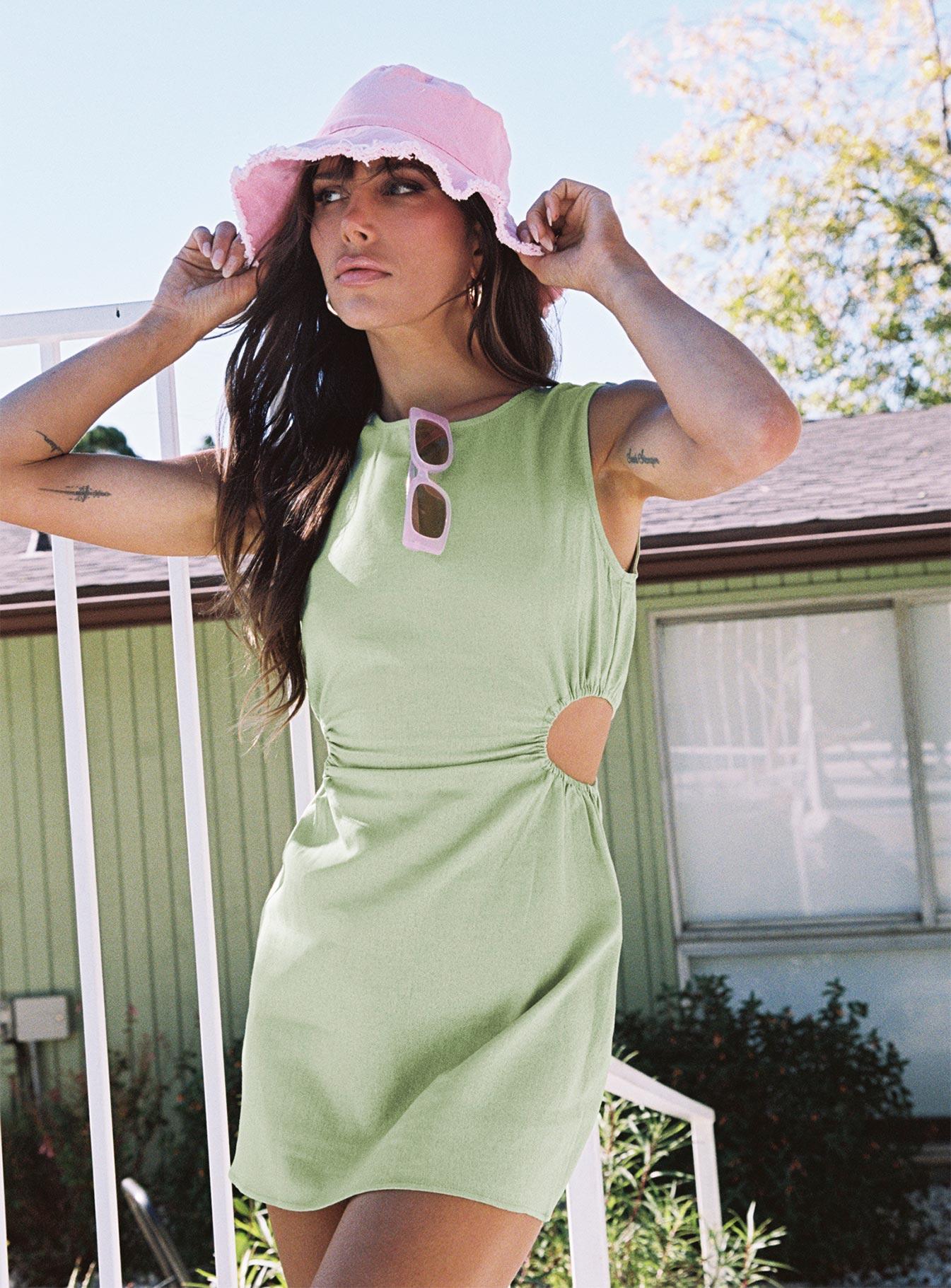 Mayzie Mini Dress Green Product Image