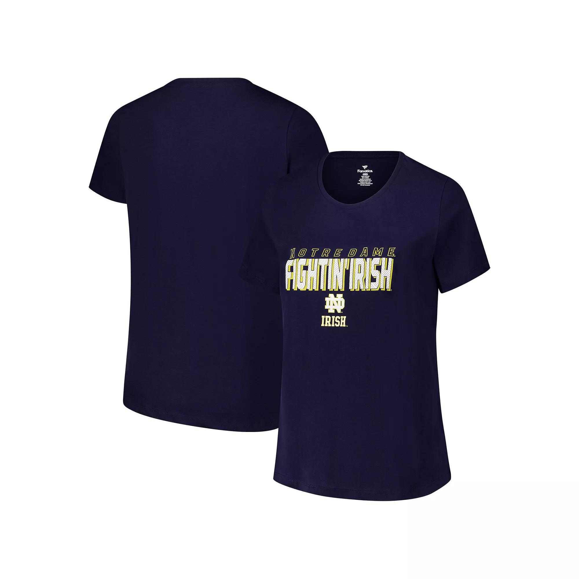 Women's Fanatics Navy Notre Dame Fighting Irish Plus Size Lean Scoop Neck T-Shirt, Size: 4XL, Blue Product Image