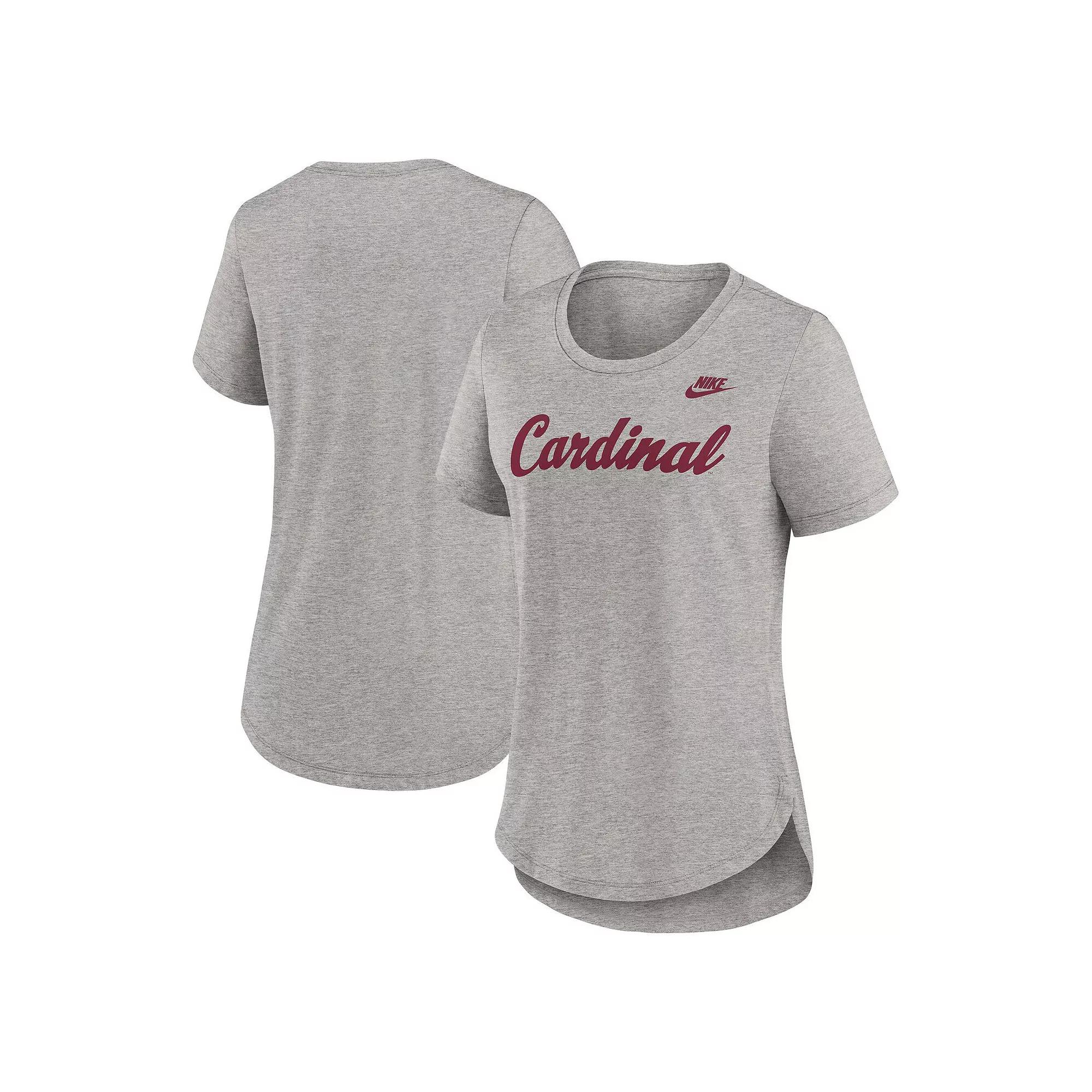 Women's Nike Heather Gray Stanford Cardinal Legacy Tri-Blend T-Shirt,  Product Image
