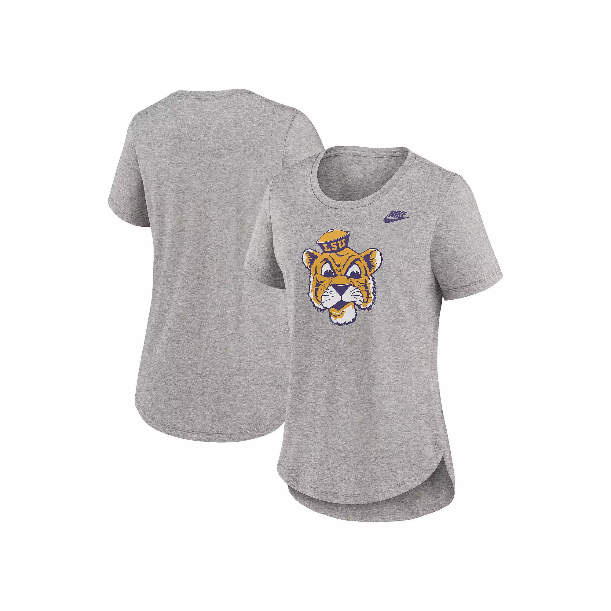Women's Nike Heather Gray LSU Tigers Legacy Tri-Blend T-Shirt, Size: XXL, Grey Product Image