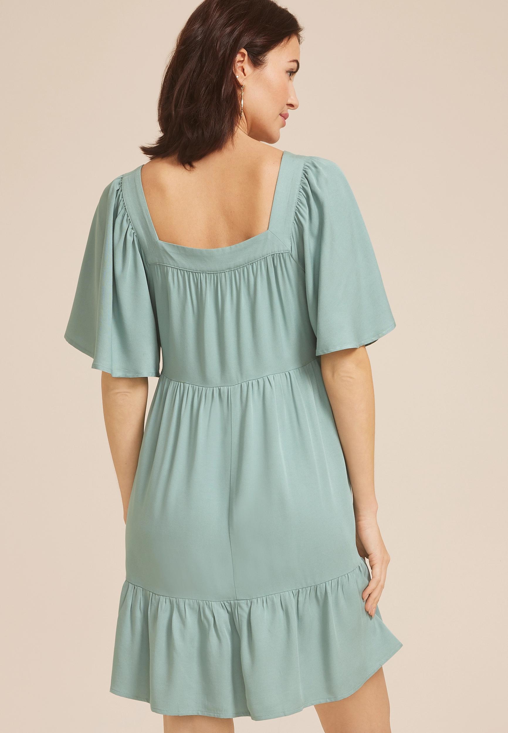 Maurices Womens Flutter Sleeve Babydoll Dress Product Image