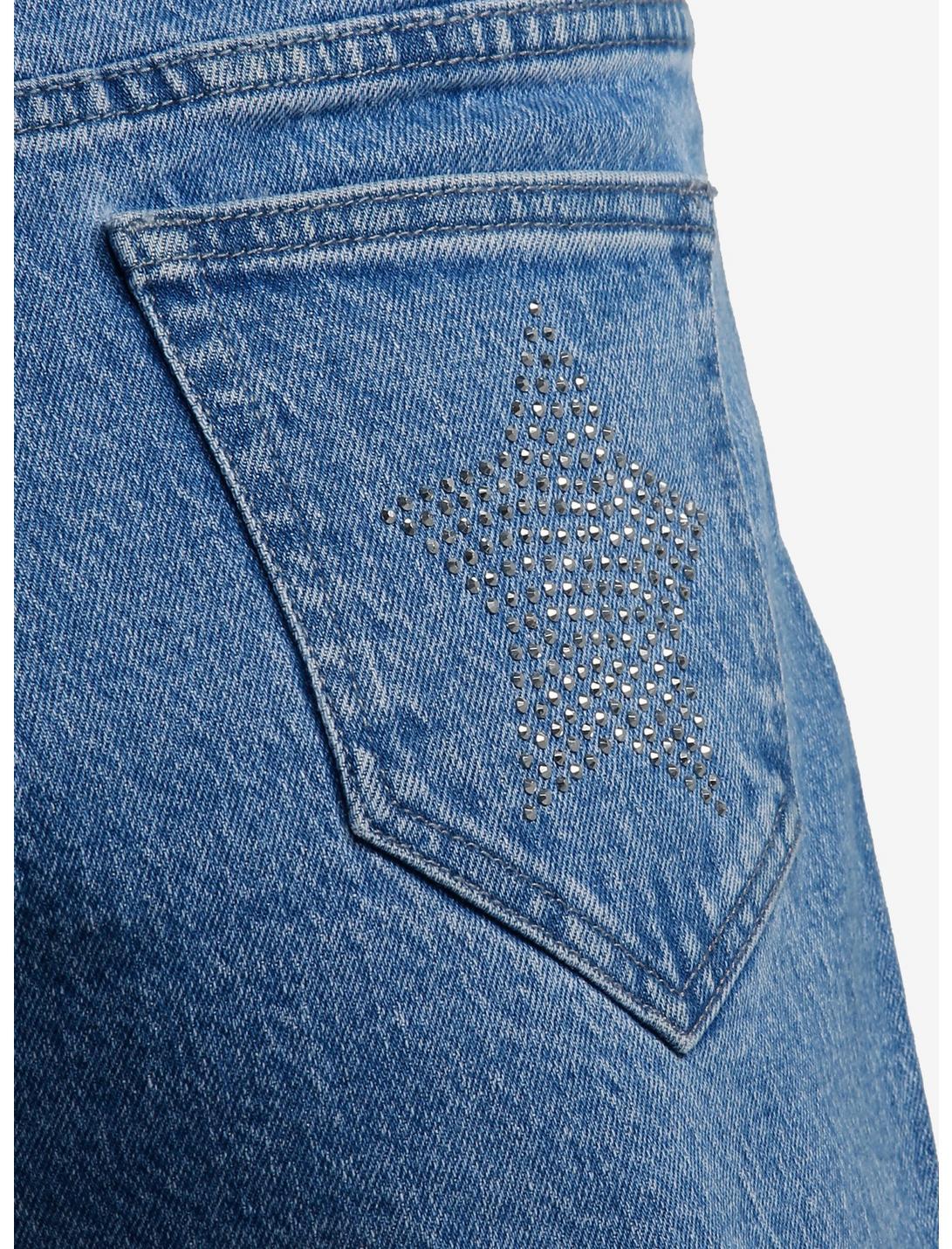 Silver Star Rhinestone Mom Shorts Product Image