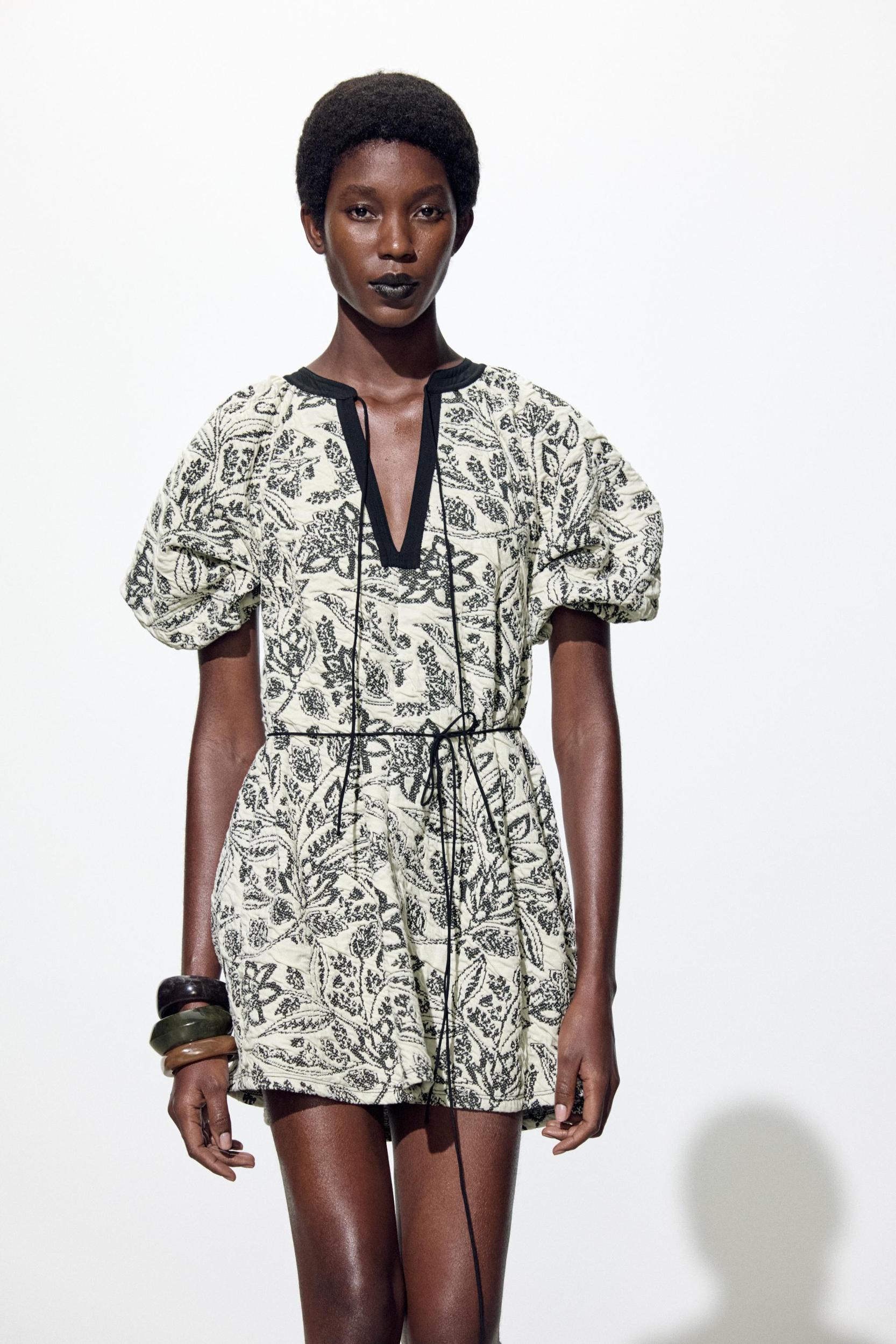 BELTED JACQUARD DRESS Product Image