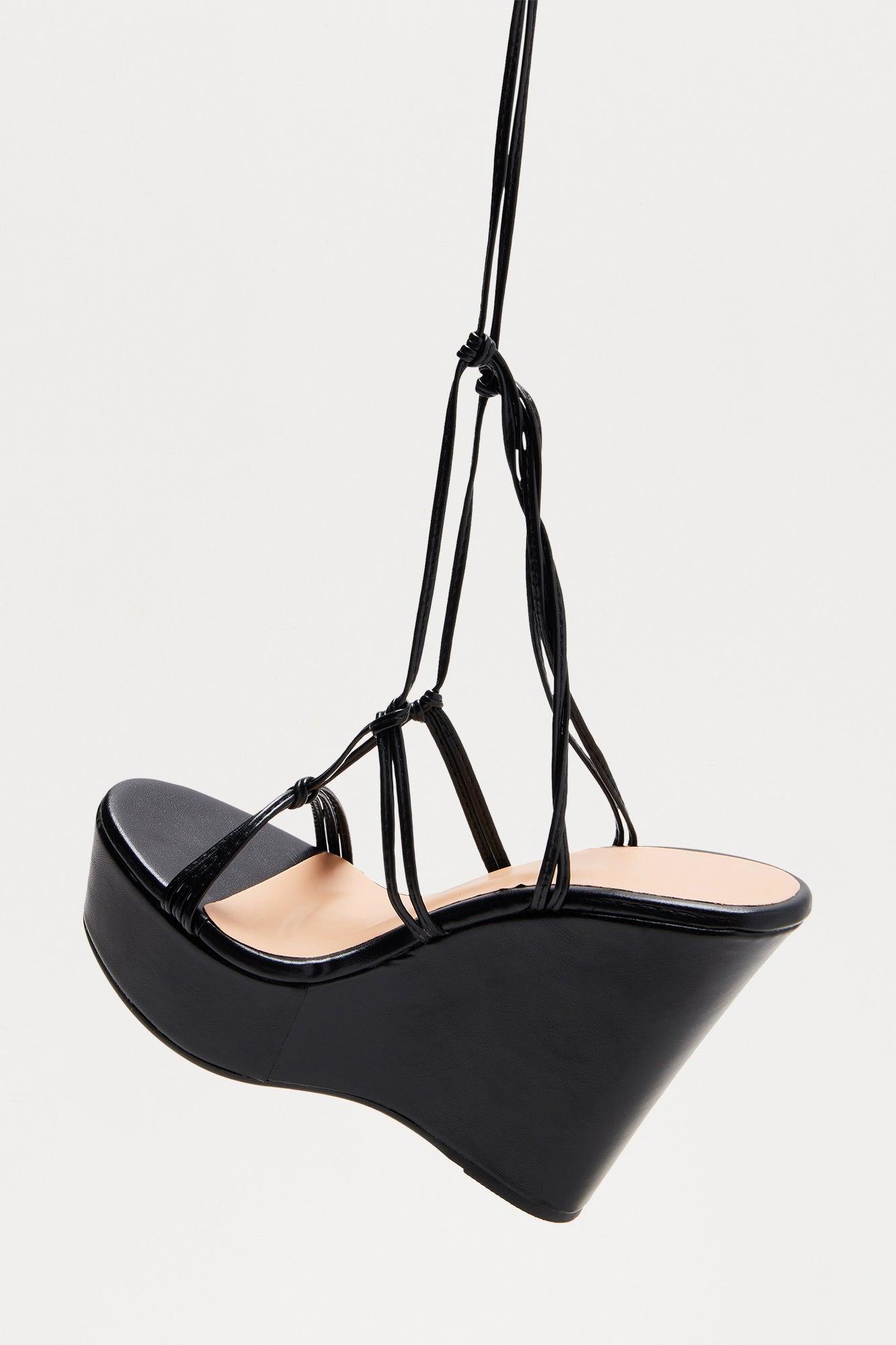 Chosen Wrap Up Platform Wedges - Black Product Image
