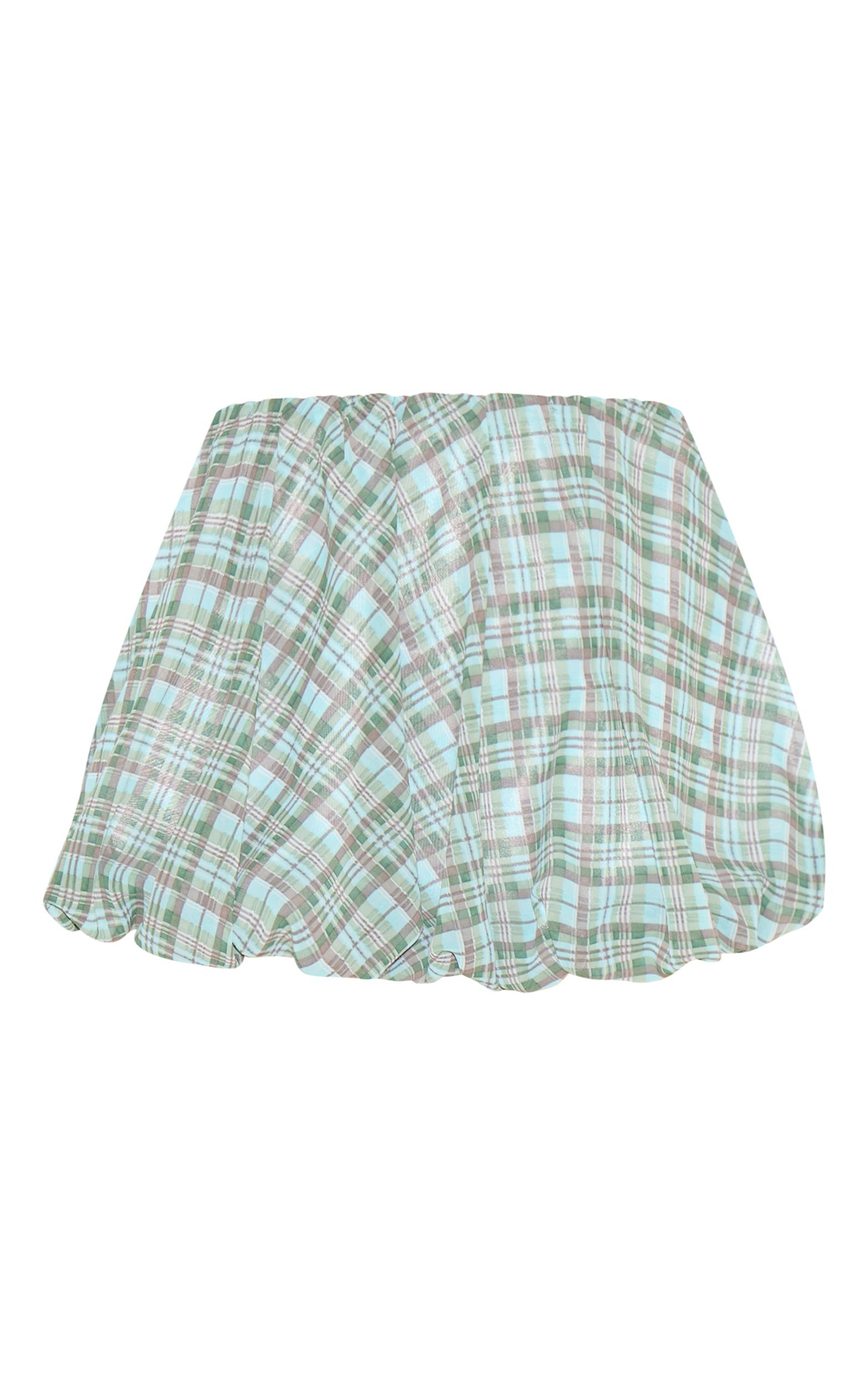  Blue Gingham Print Puffball Skirt Product Image