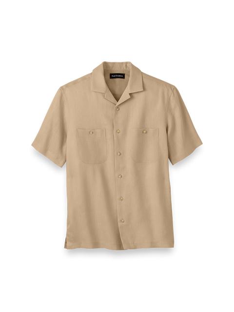 Linen Solid Casual Shirt - Tan Product Image