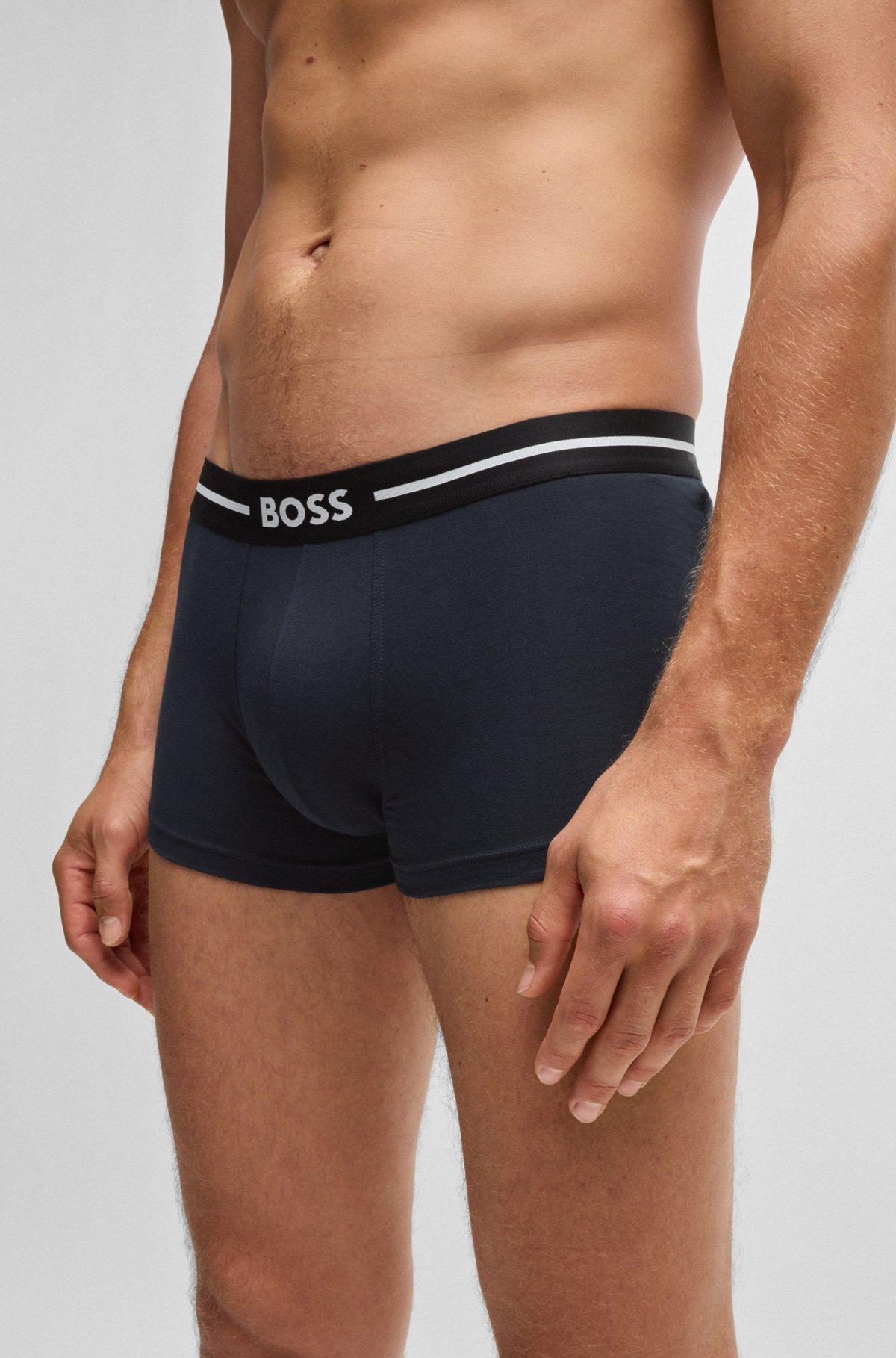 Three-pack of stretch-cotton trunks with logo waistbands Product Image