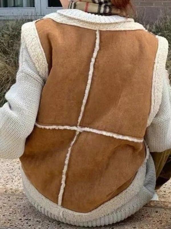 Reversible Lambswool Trim Sleeveless Jacket Product Image