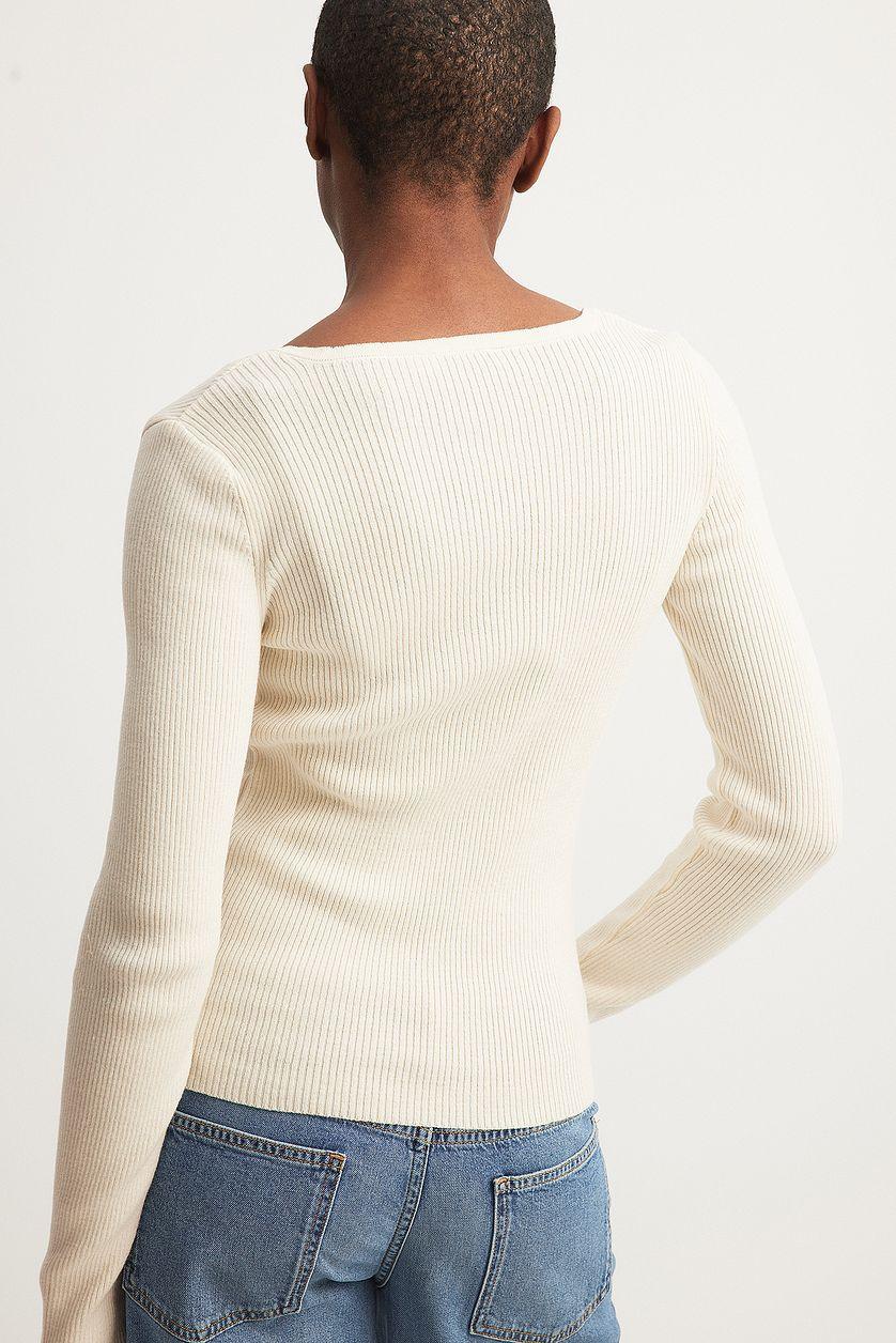 V-detail Light Rib Knitted Sweater Product Image