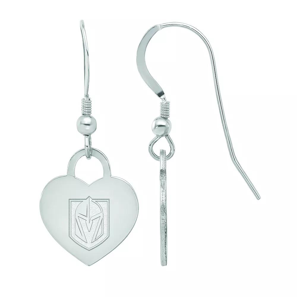 LogoArt Sterling Silver Vegas Golden Knights Heart Drop Earrings, Women's Product Image