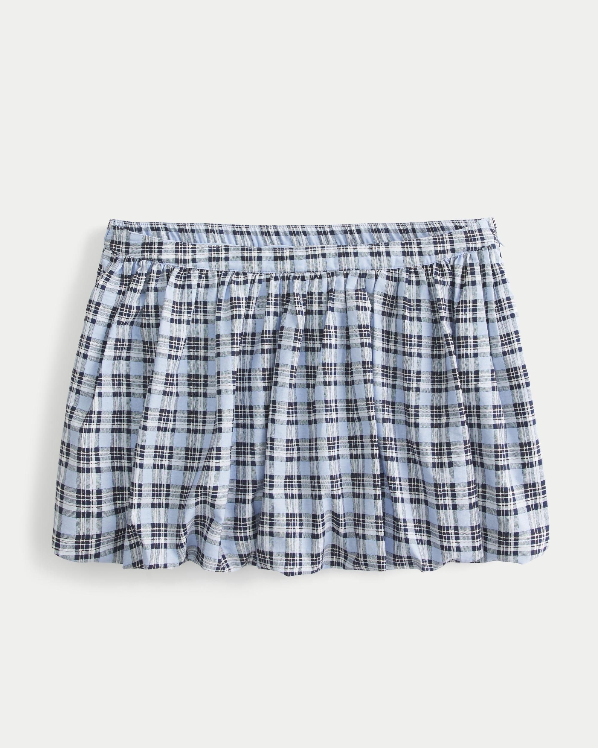 Plaid Bubble Mini Skirt Product Image