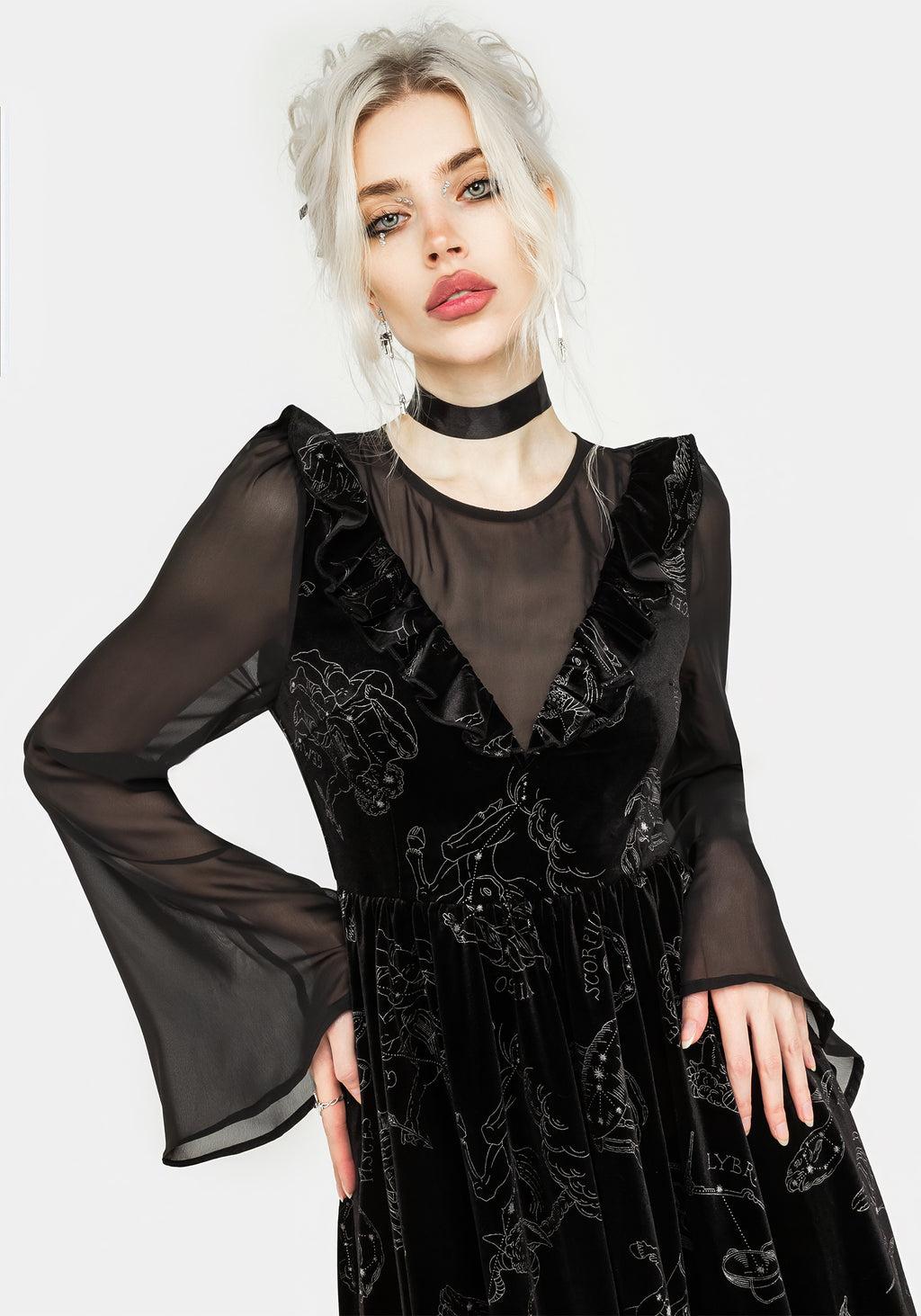 Zodiac Foil Print Mini Dress Product Image