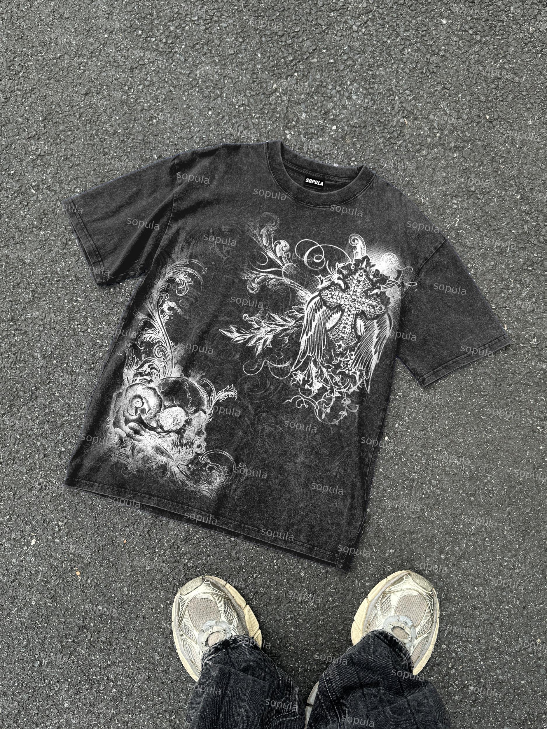 Sopula Retro Fly Rich 2019 Graphic Washed Pullover Hoodie Product Image