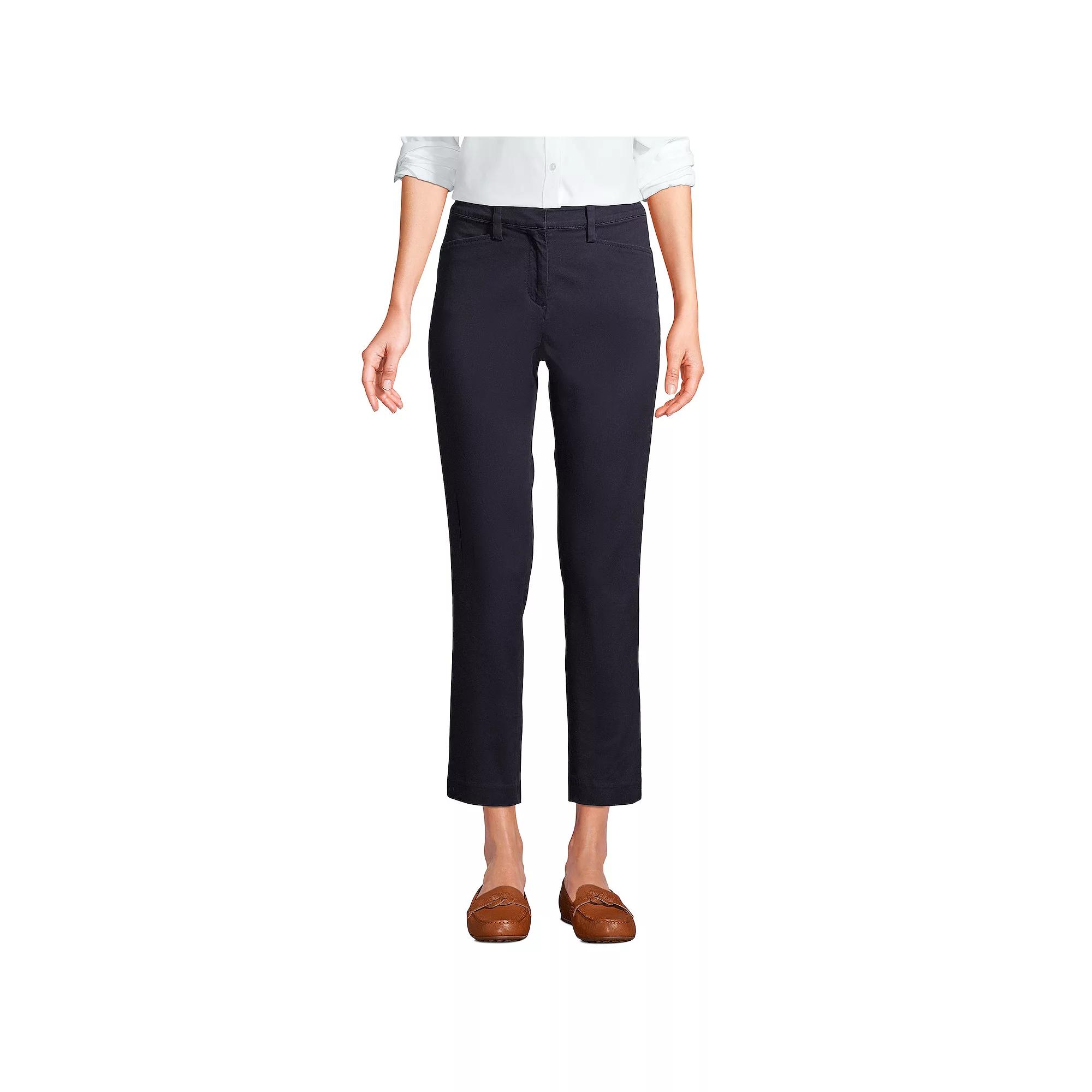 Women's Lands' End Regular Mid Rise Chino Crop Pants,  Product Image