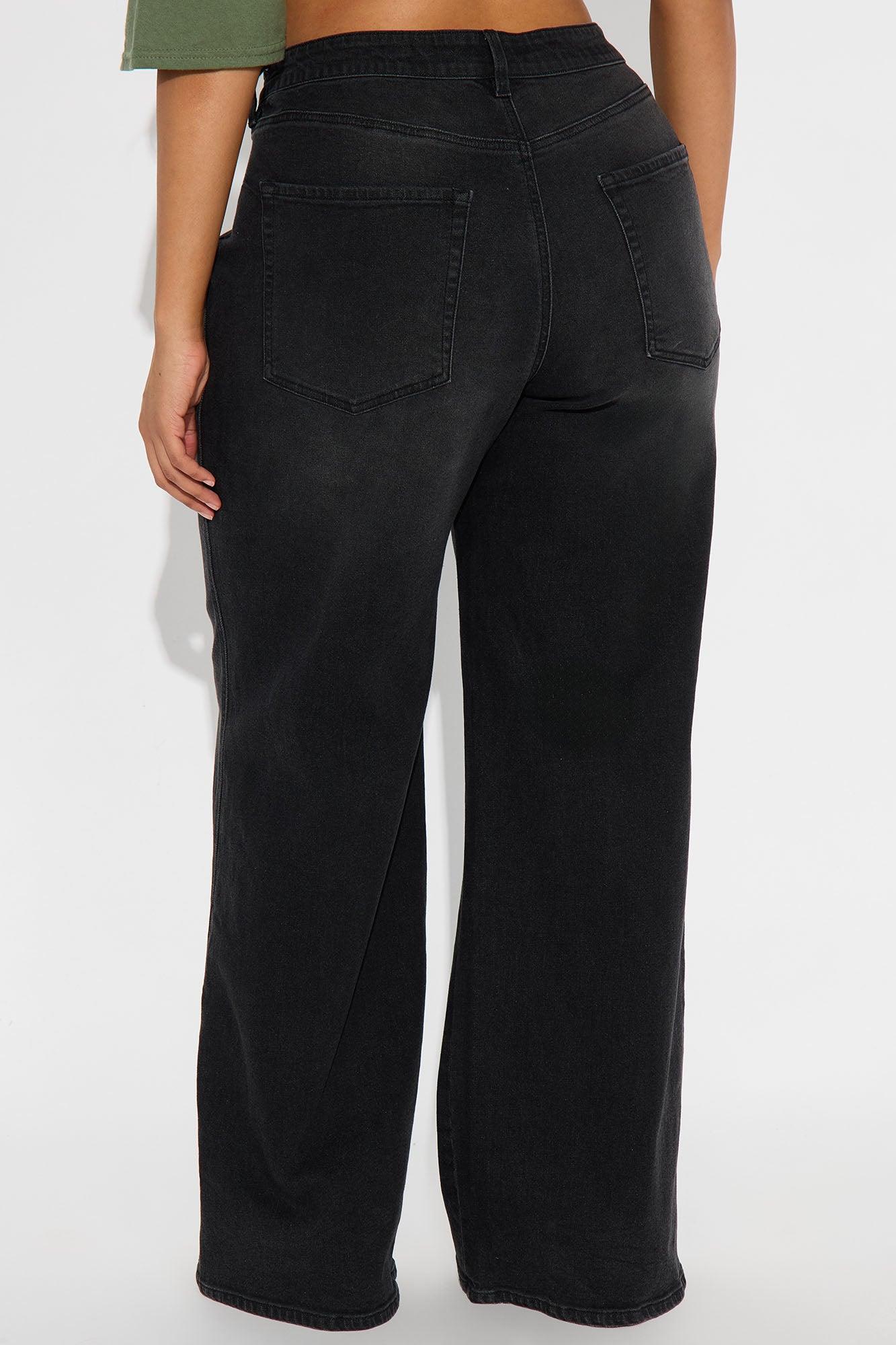 Eastside Low Rise Crossover Wide Leg Jean - Black Wash Female Product Image
