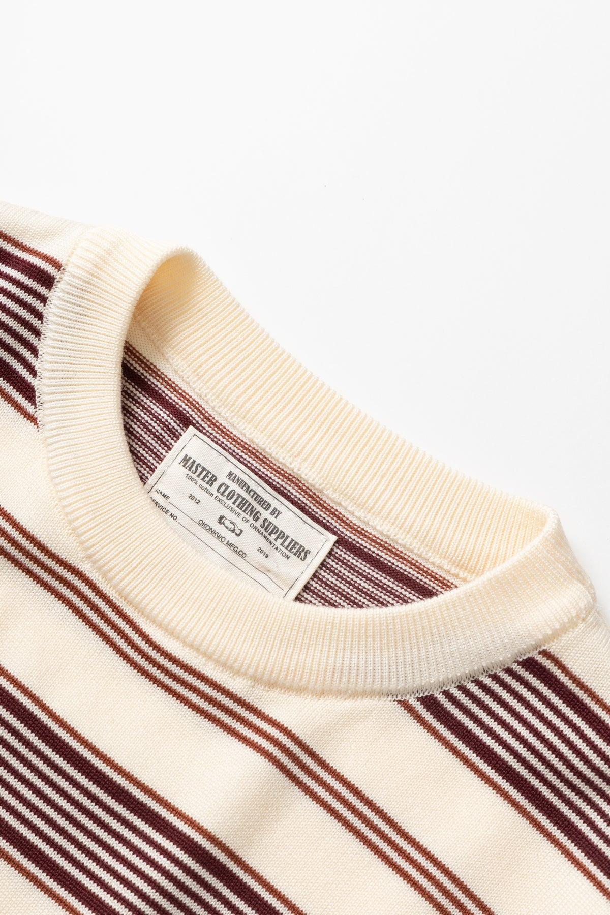 Okonkwo MFG - 50's Knitted Striped Shirt - Off White Product Image