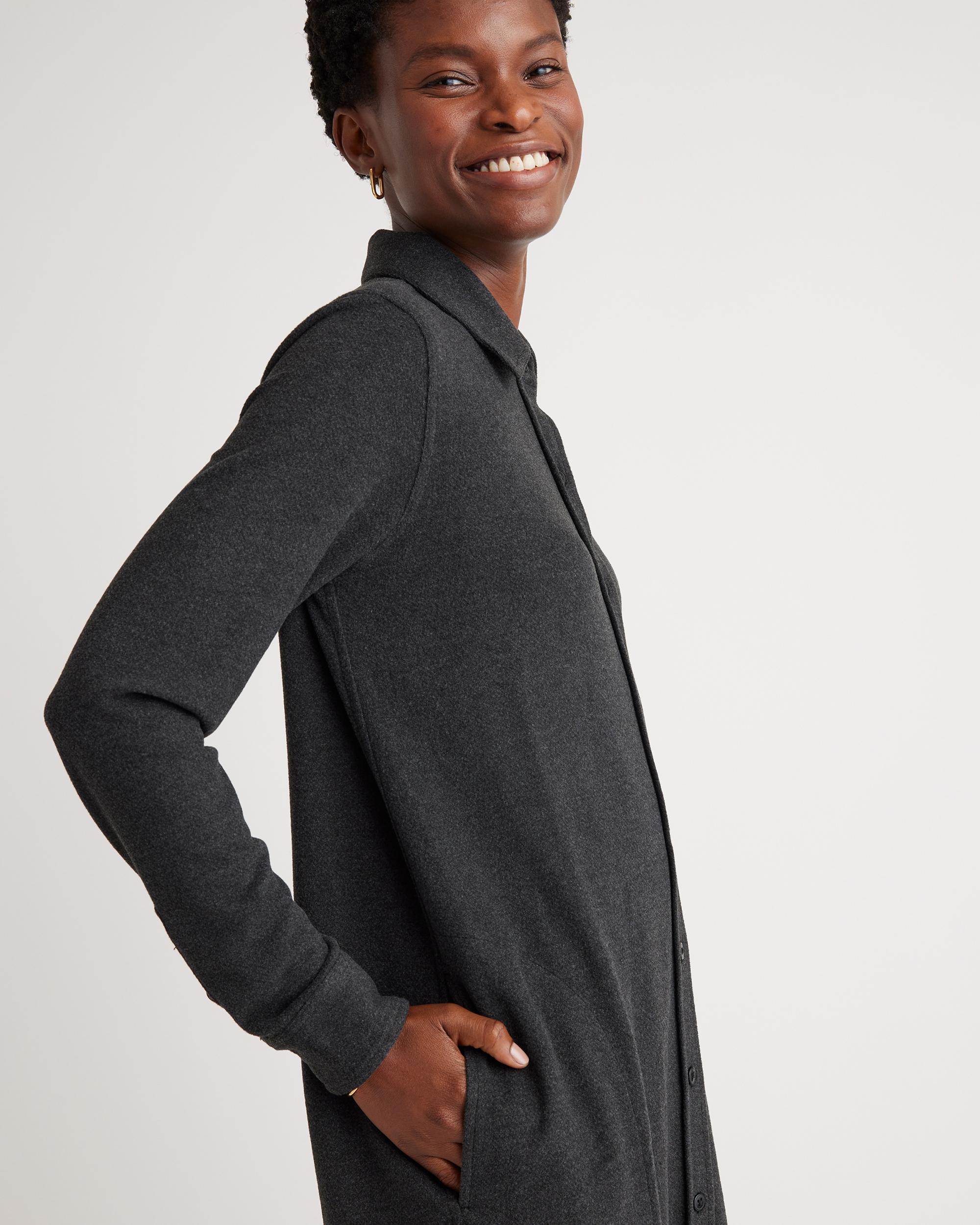 Quince | Women's Stretch Sweater Fleece Shirt Dress Recycled Polyester Product Image