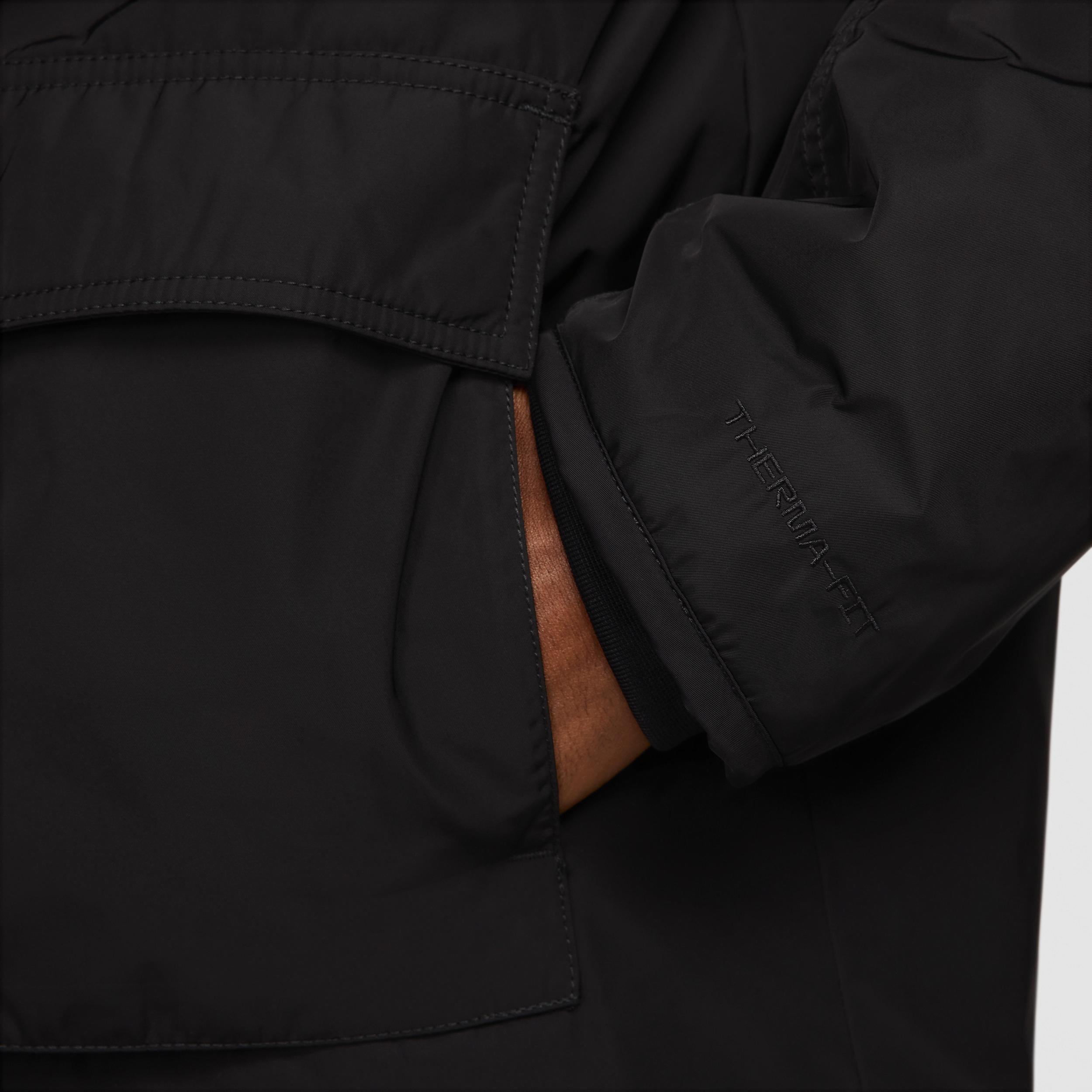 Nike Mens Sportswear Club Fleece Therma-FIT Parka in Khaki/BLACK Product Image