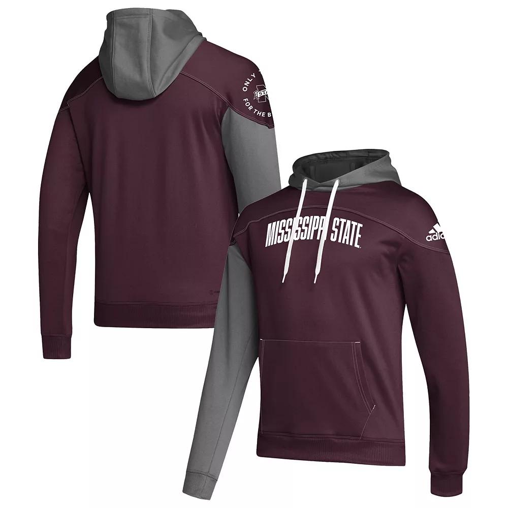 Men's adidas Maroon Mississippi State Bulldogs Block Stadium Pullover Hoodie, Size: XL, Mst Red Product Image
