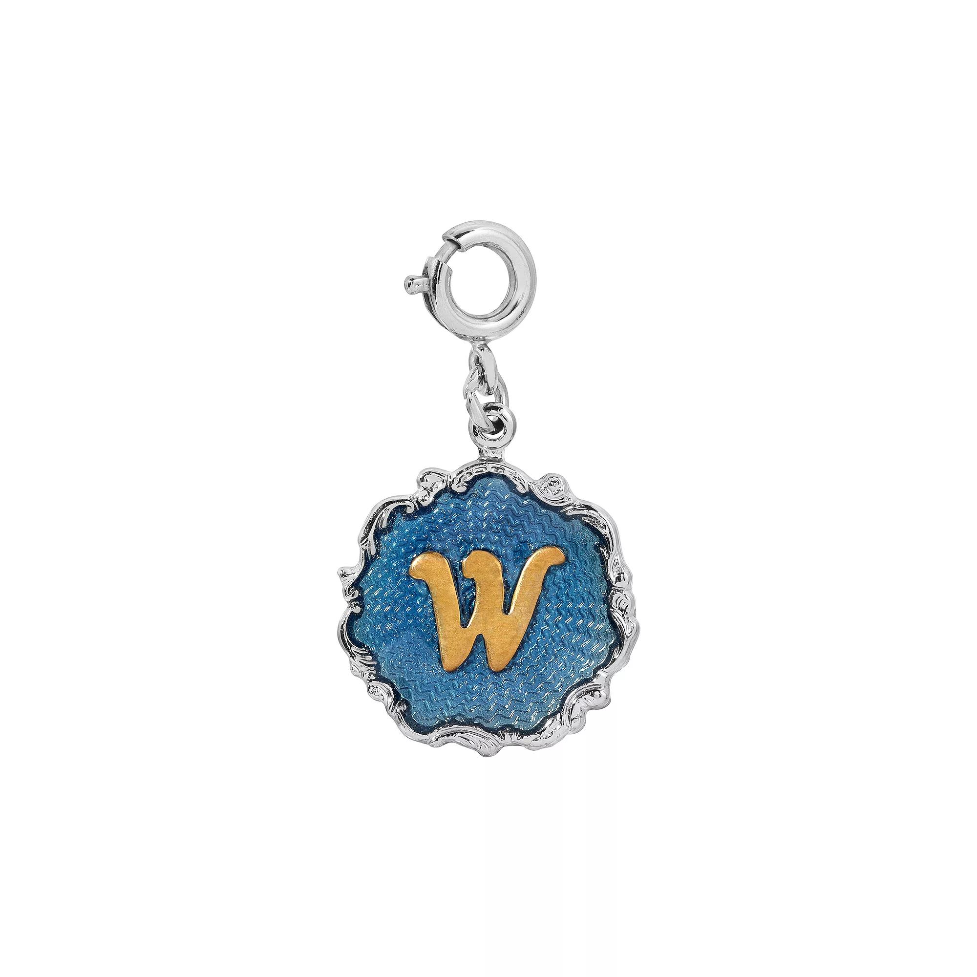 1928 Blue Enamel Initial Charm, Womens, Blue O Product Image