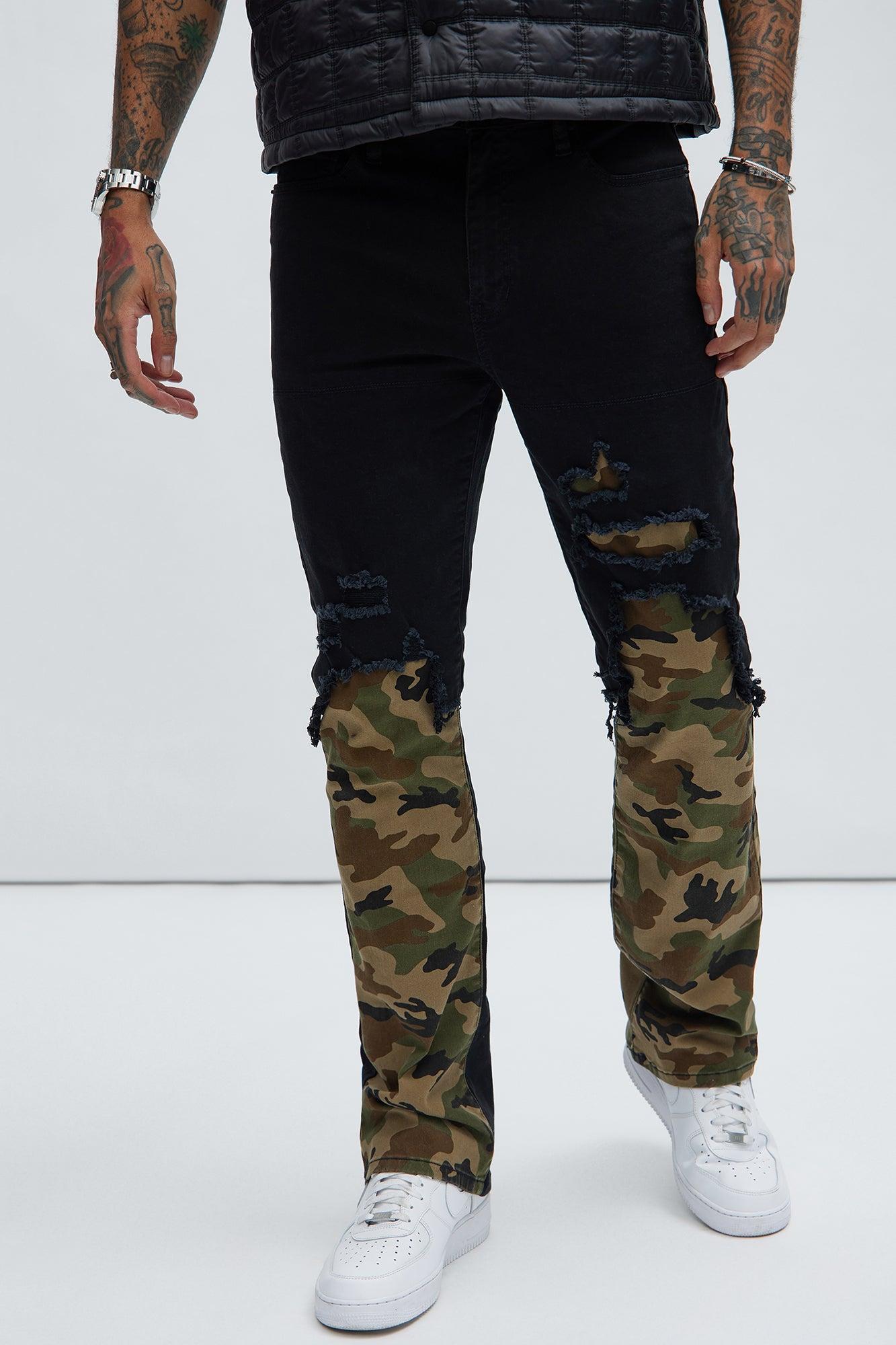 Bryce Stacked Skinny Flare Pants - Black/combo Product Image