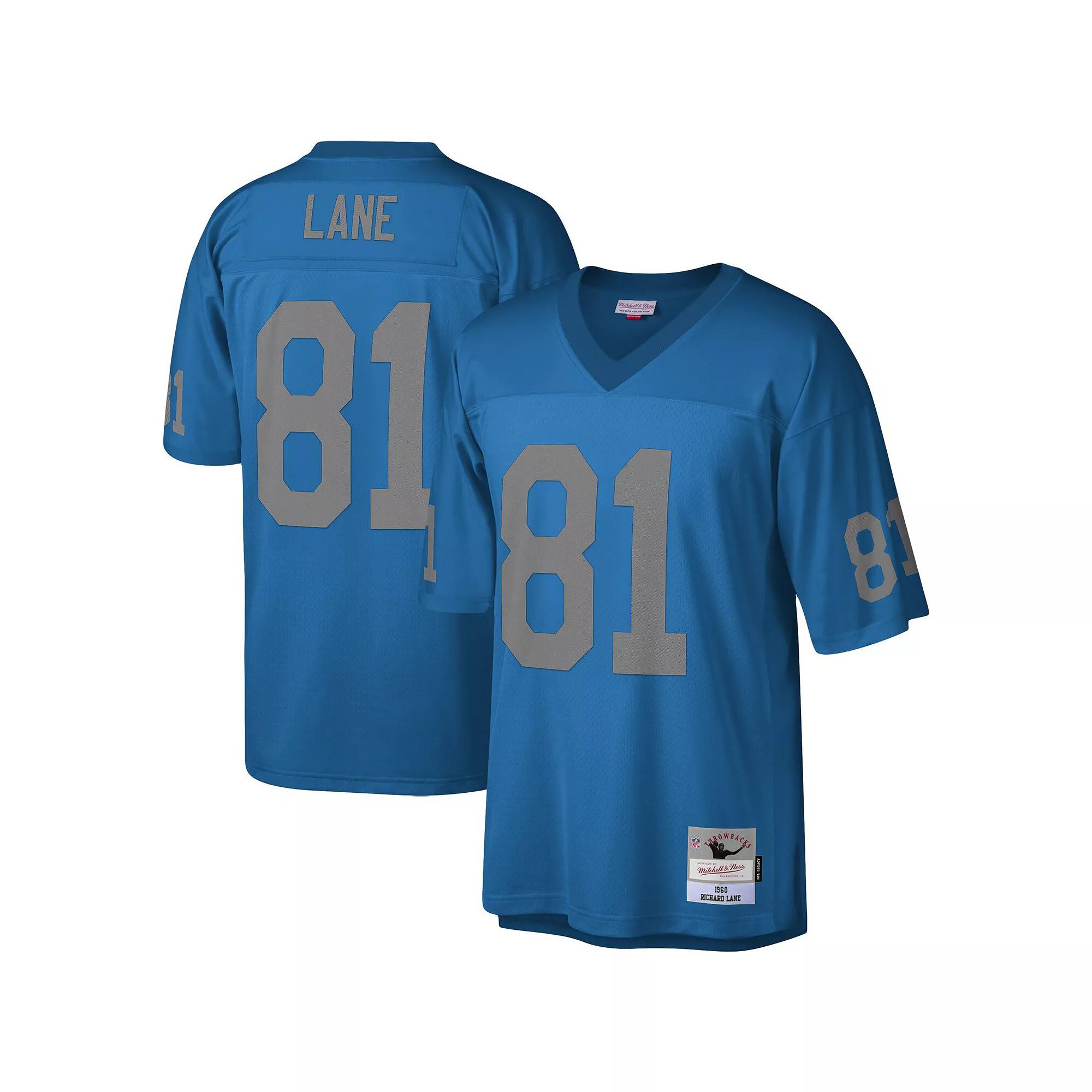 Men's Mitchell & Ness Richard Lane Blue Detroit Lions Legacy Replica Jersey,  Product Image