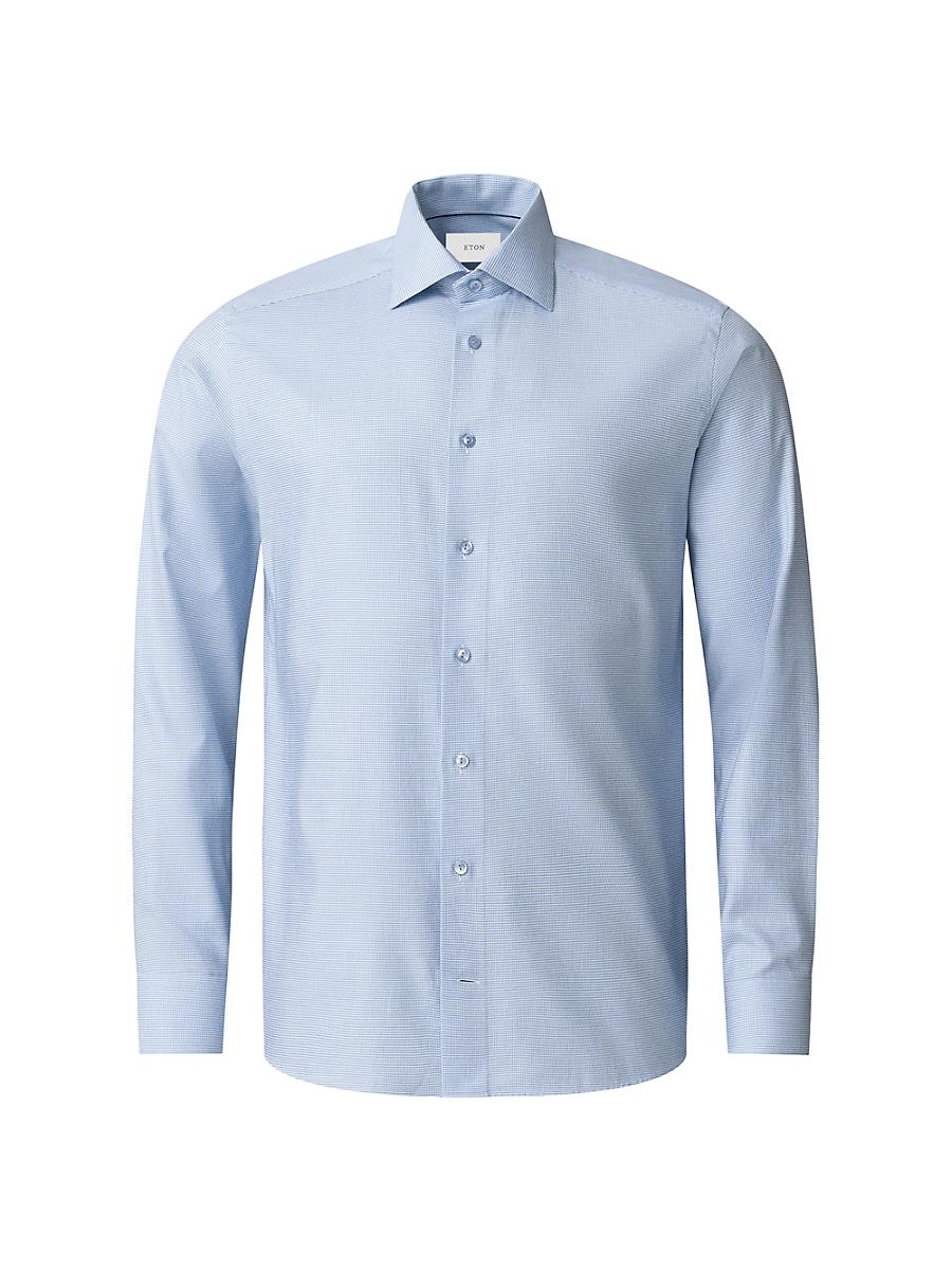 Mens Slim-Fit Semi Solid Button-Front Shirt Product Image