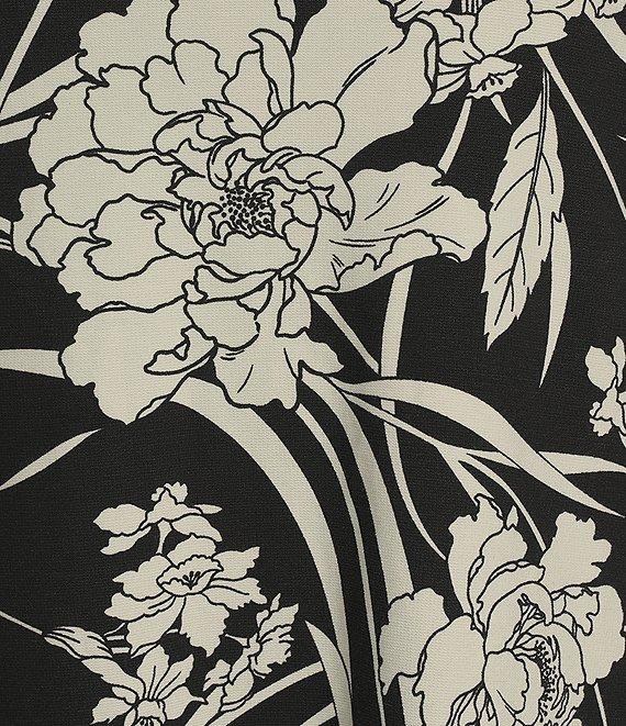 Bryn Walker Rya Modal Ponti Floral Print Round Neck Long Sleeve Midi Dress Product Image