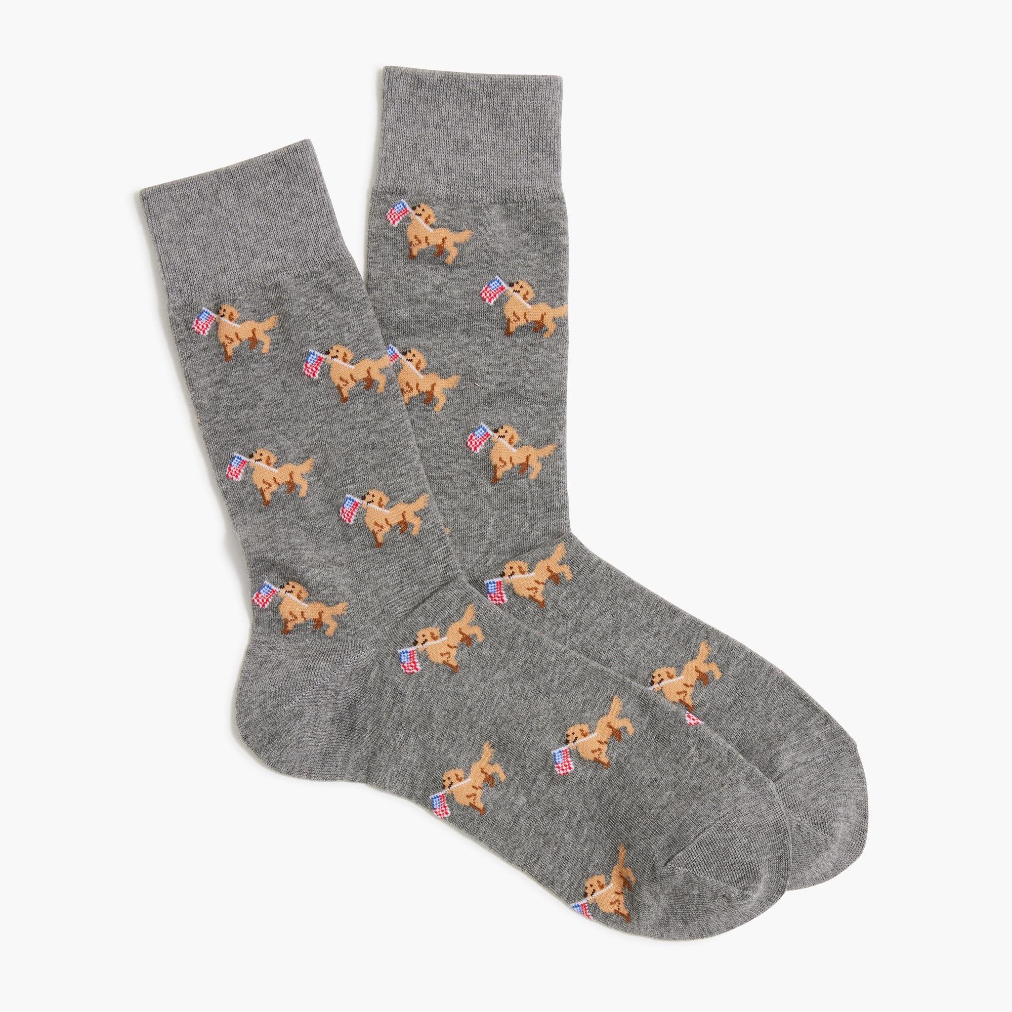 Dog with flag socks Product Image
