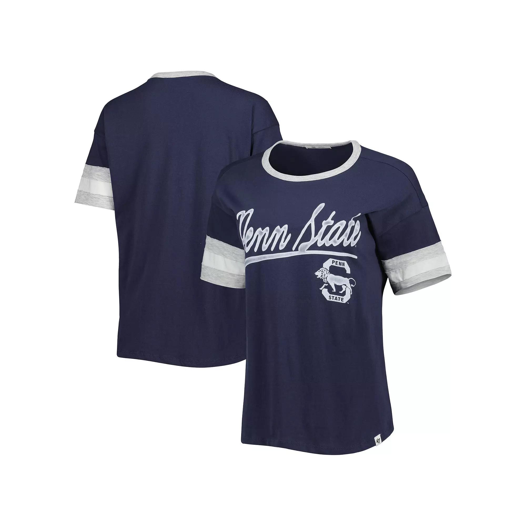 Women's '47 Navy Penn State Nittany Lions Dani Retro Slub T-Shirt, Size: Small, Blue Product Image