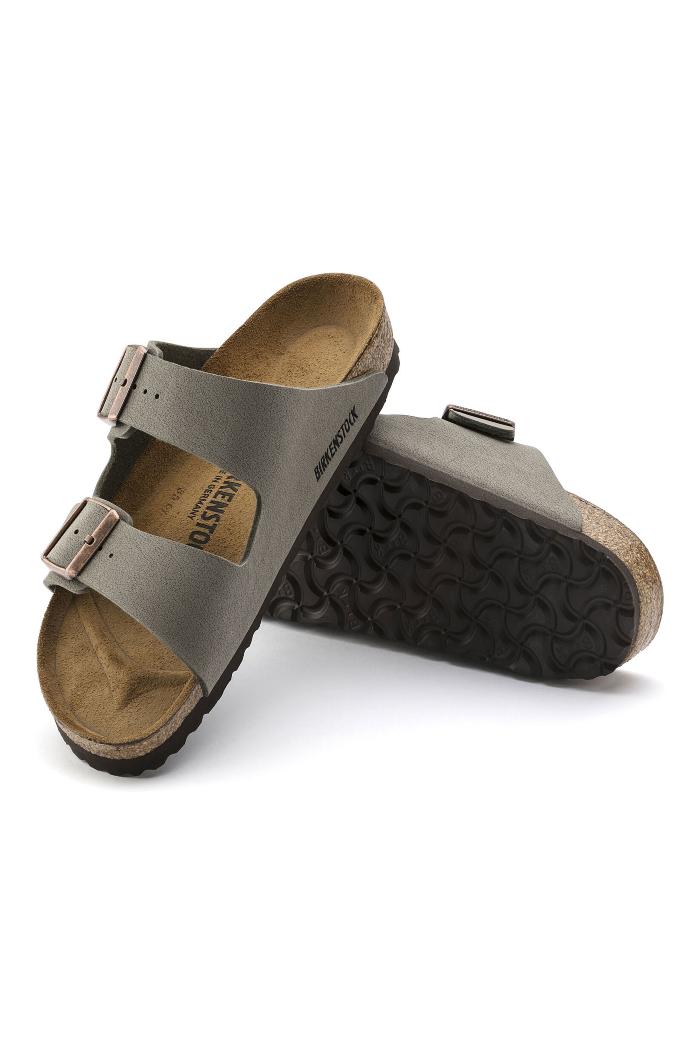 Birkenstock Arizona Birkibuc Regular Width in Stone Product Image