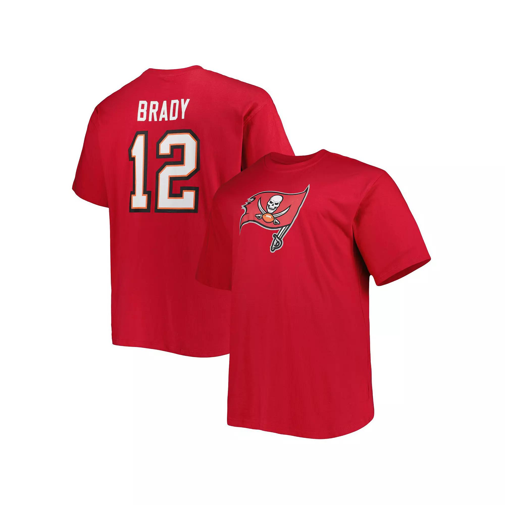 Men's Fanatics Branded Tom Brady Red Tampa Bay Buccaneers Big & Tall Player Name & Number Logo T-Shirt, Size: 2XB Product Image