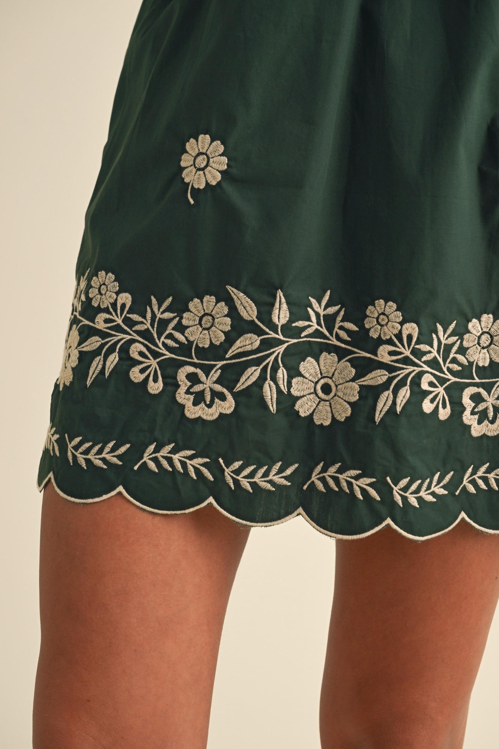 Embroidered Long Sleeves Shift Mini Dress Product Image