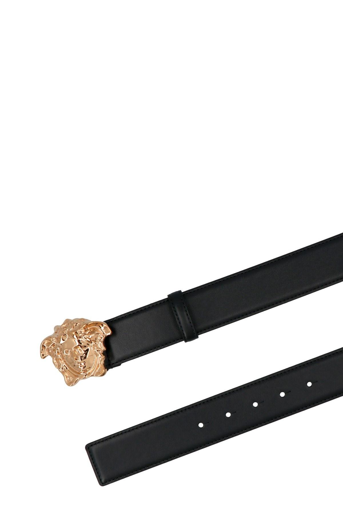 VERSACE La Medusa Leather Belt Man Belt Black Size 39.5 Calfskin Product Image