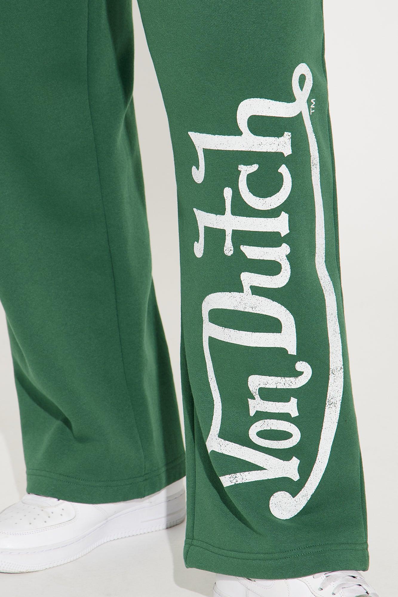 Von Dutch Washed Wide Leg Pant - Hunter Green Product Image